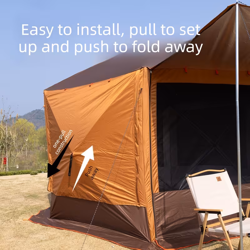 Hexagonal Tent Large Canopy Quick-Opening Automatic Sunshade Tent Beach Yurt Camping Outdoor Large Tent