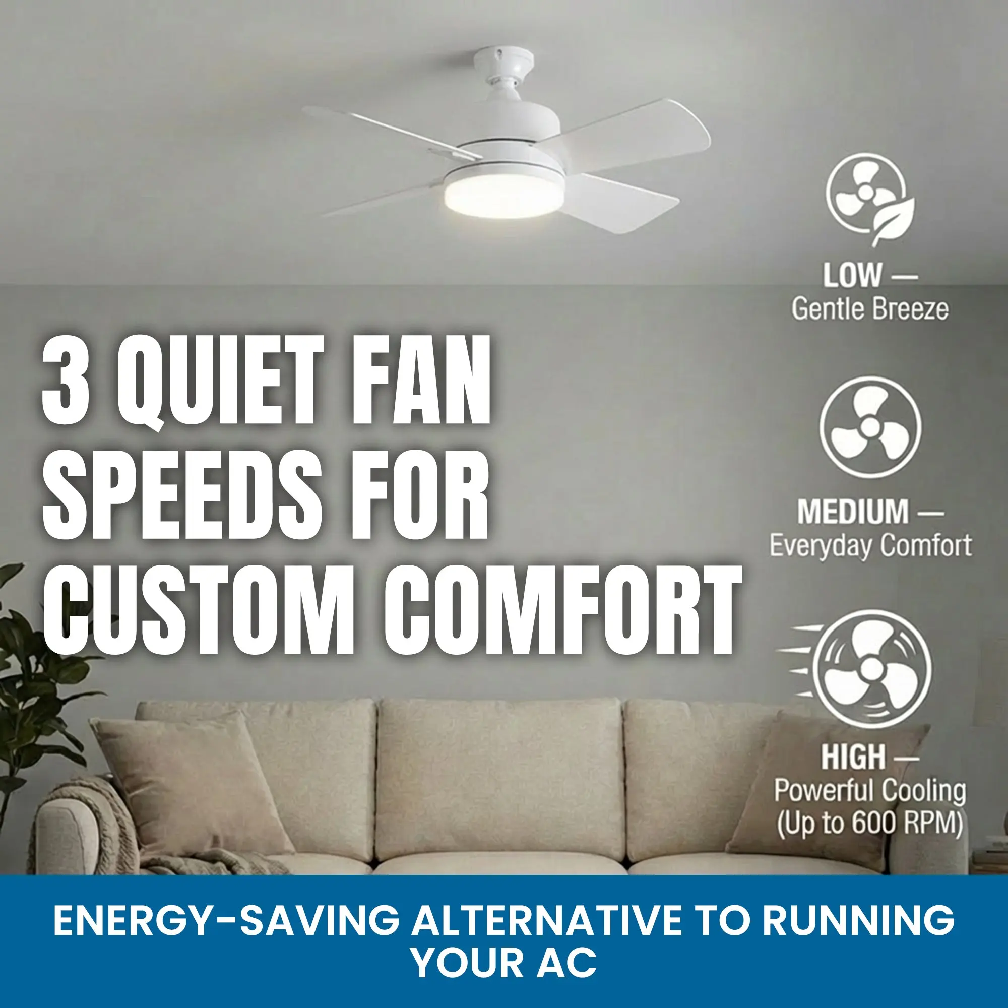 Socket Fan - Remote Controlled Socket Ceiling Fan & Light