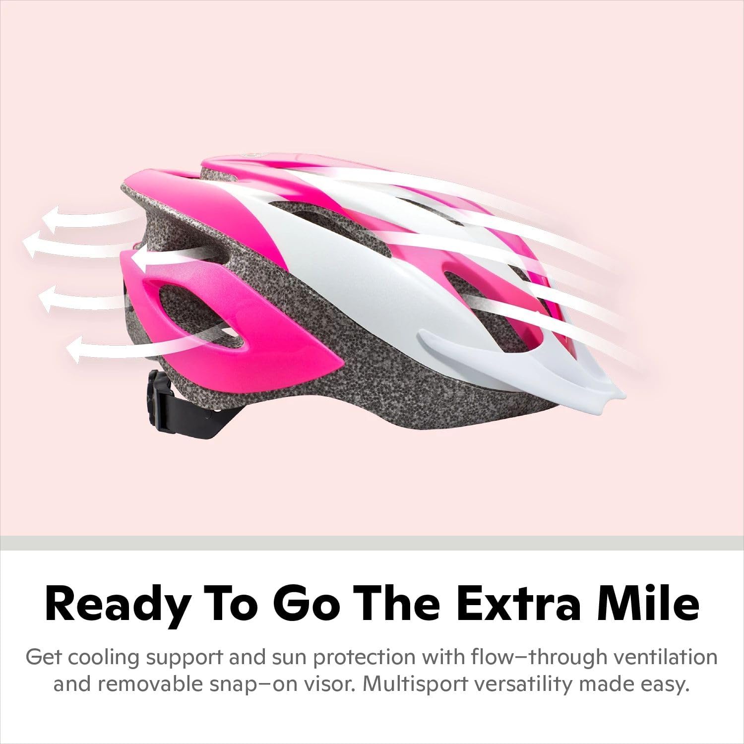 Helmet for Adults, Size 58-62 cm for Riders Ages 14+, Microshell, Adjustable Dial & Straps, Interior Padding, Air Vents, Visor