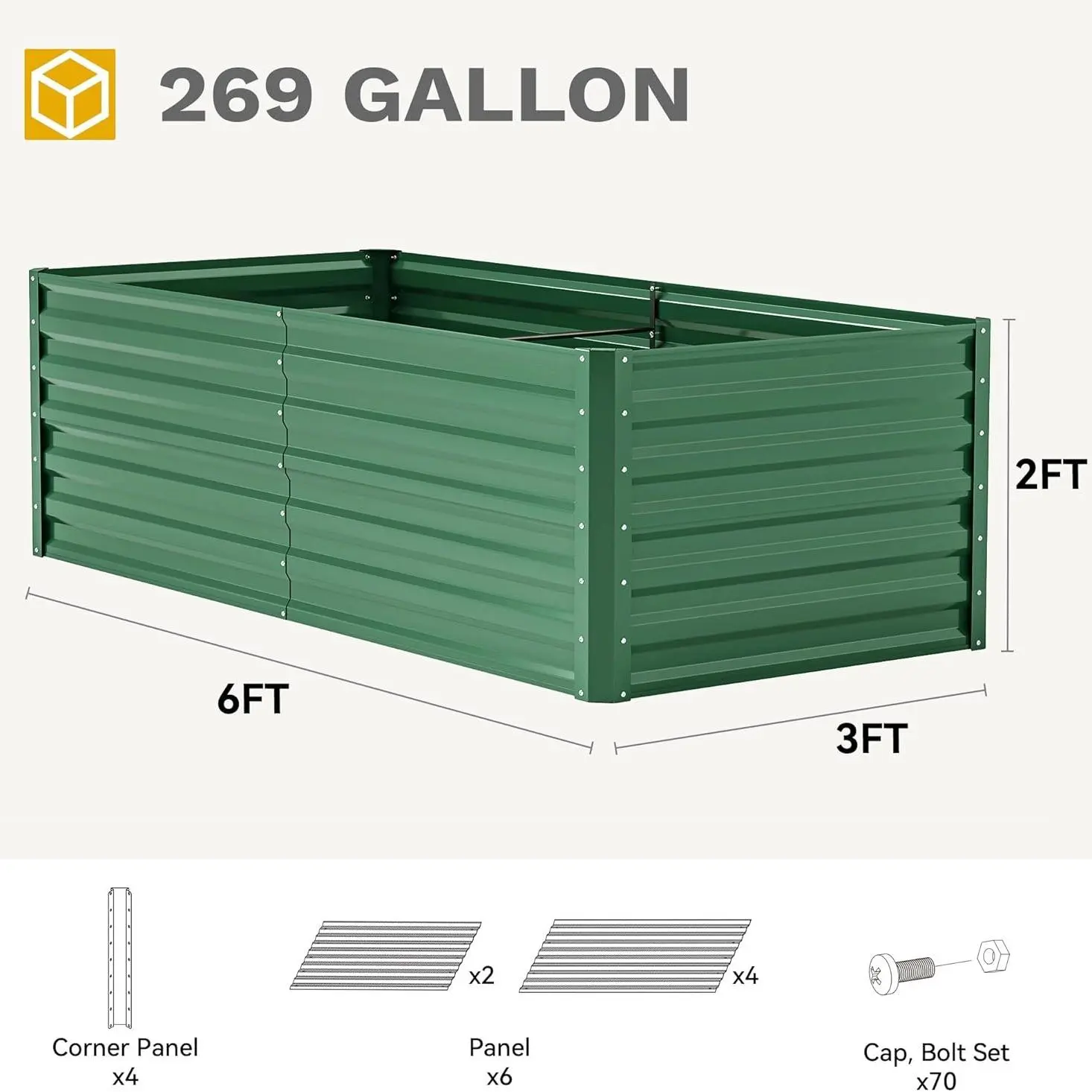 1pc Raised Garden Bed Kit, with Gloves & Tension Bar, Outdoor Patio Planter Box for Plants Vegetables Flowers