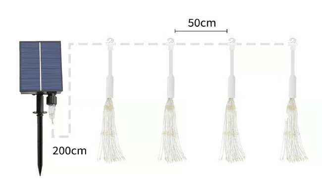 4-Pack Solar Fireworks Lights — 480 LEDs