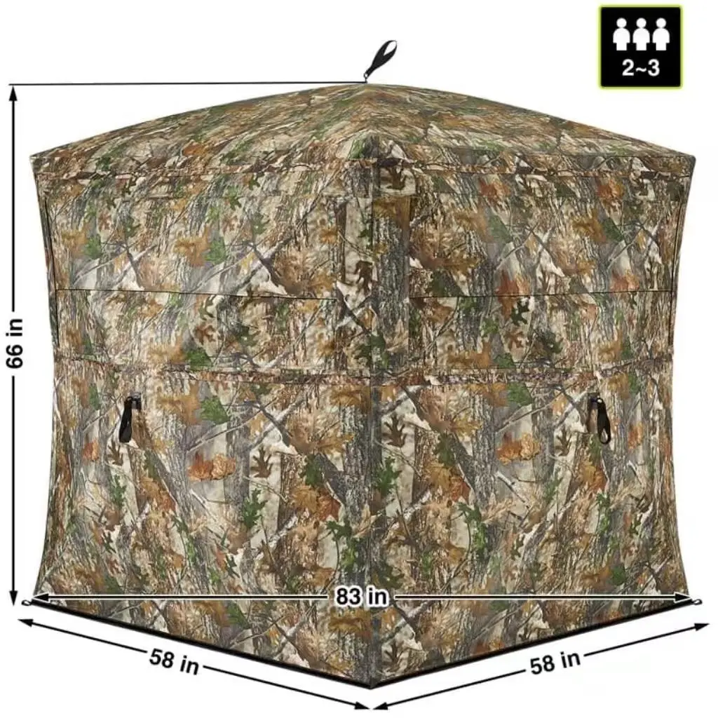 270° See-Through  Blind – Pop-Up Ground Deer Blind Tent for 1–6 Persons