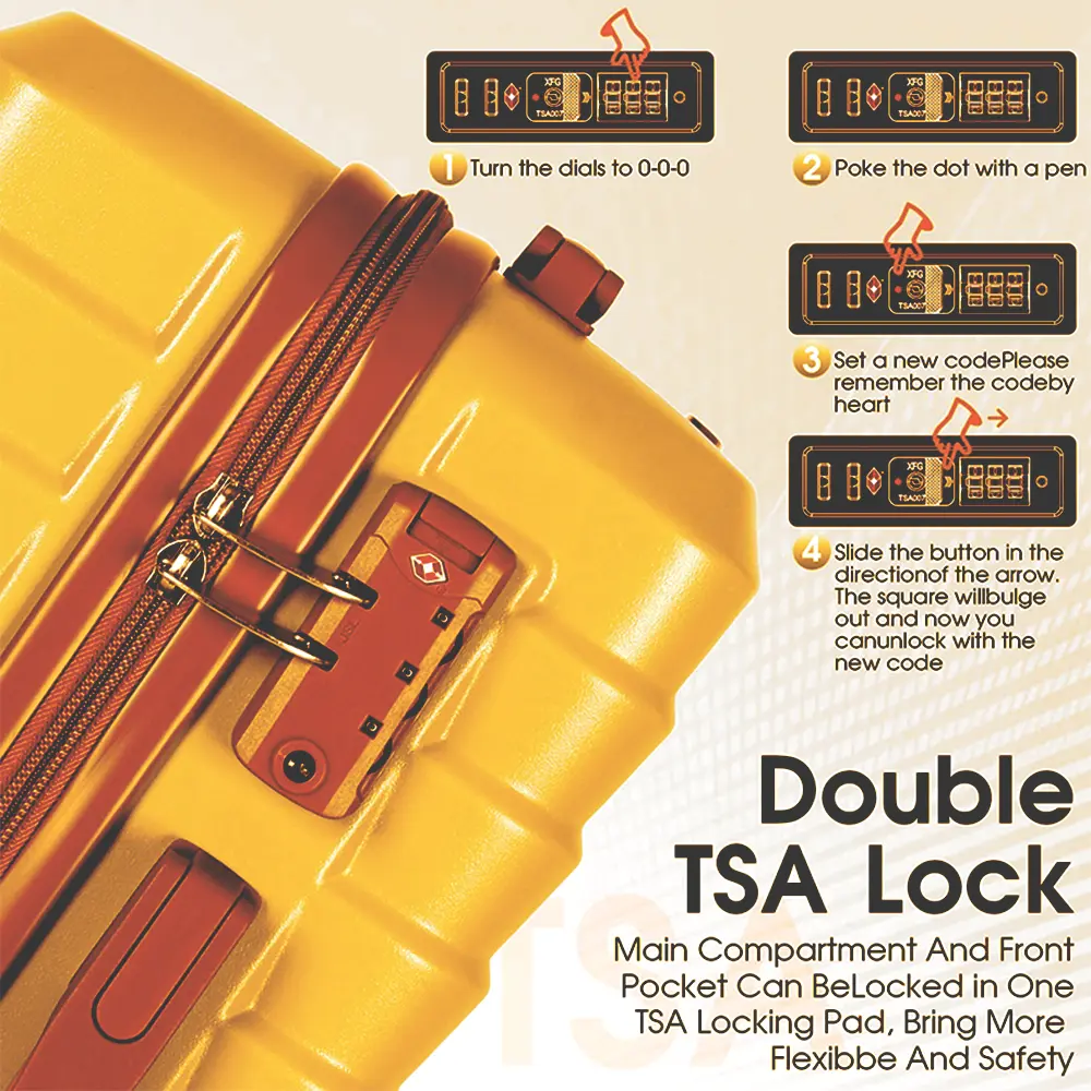 Expandable Luggage Sets 9pcs/8pcs/7pcs/4pcs Suitcase Sets With Water-Proof and Expandable Layer Makeup Bag Side Hooks And TSA Lock