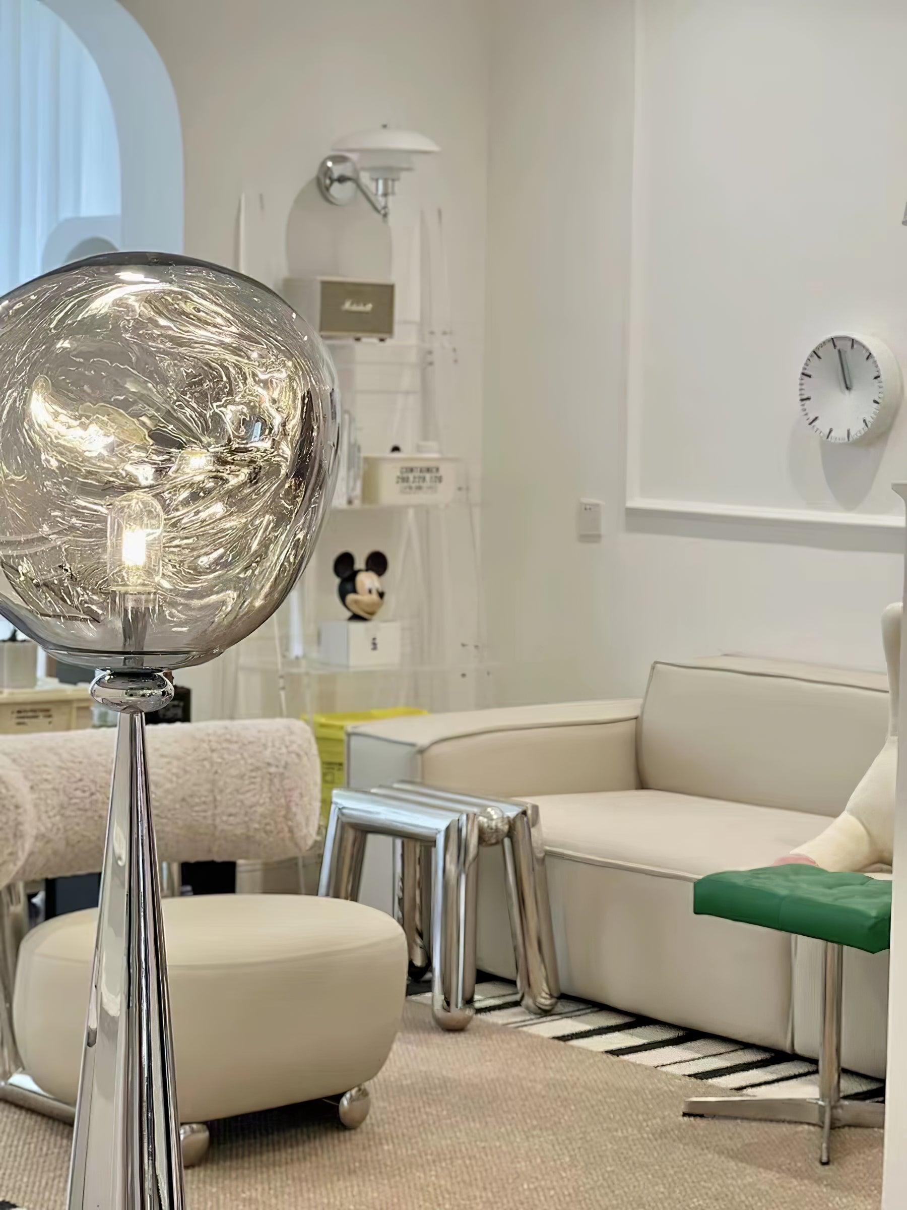 Twisted dynamic Glass Cone Floor Lamp