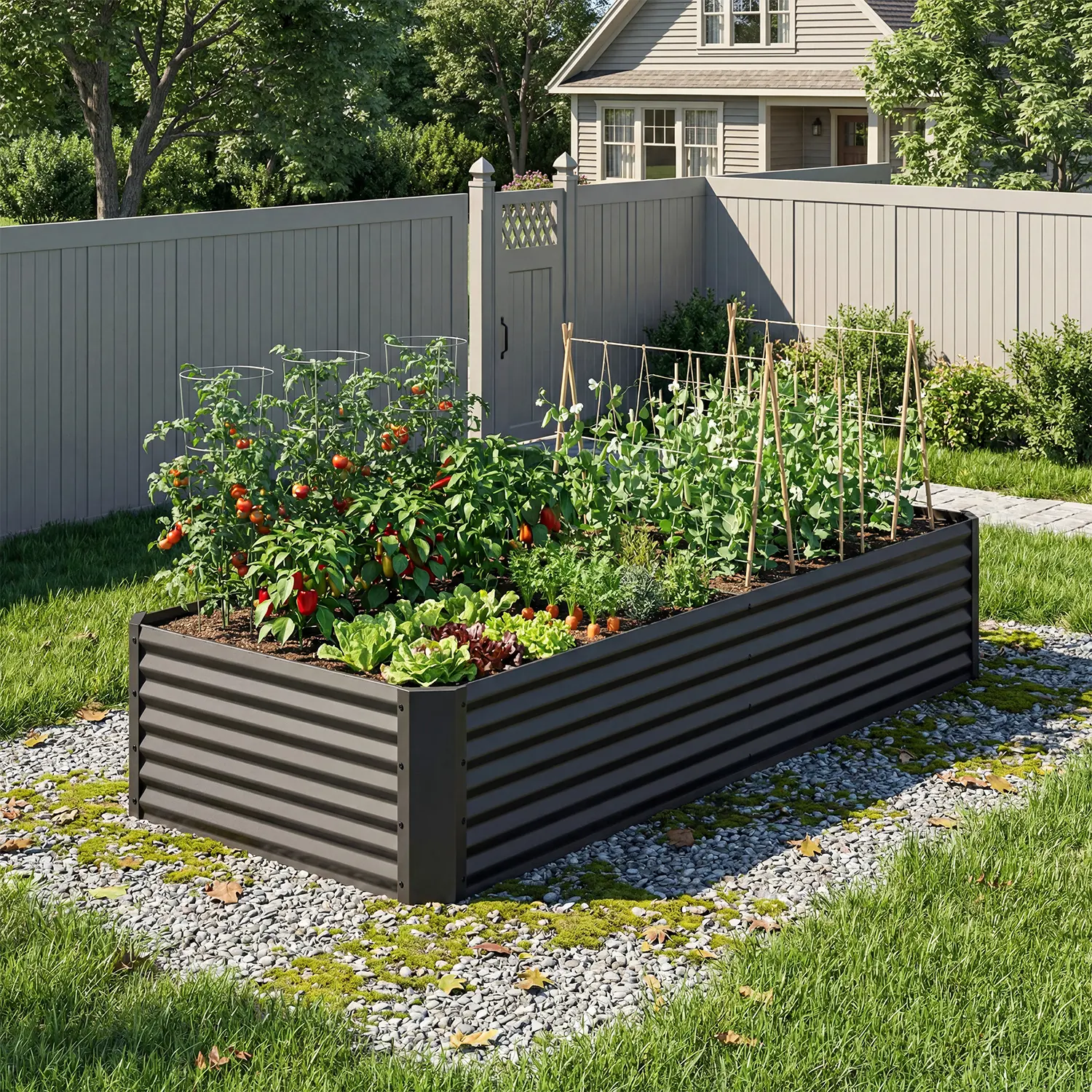 1/2 pcs Raised Garden Bed Kit, with Gloves & Tension Bar, Outdoor Patio Planter Box for Plants Vegetables Flowers