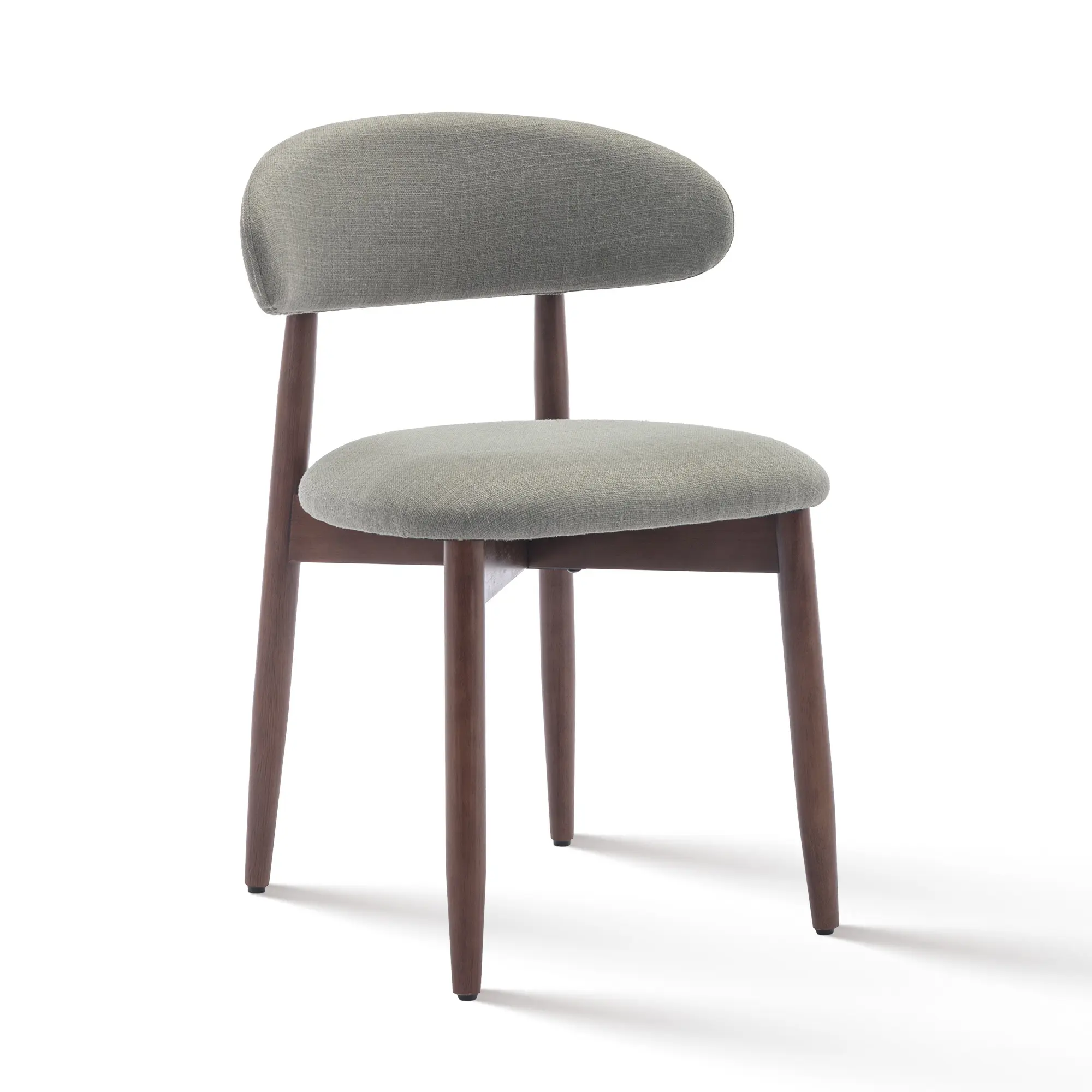 Modern Upholstered Dining Chair – Ergonomic Backrest, Premium Fabric Finish & Natural Wood Frame