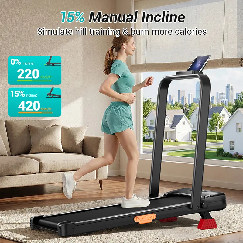Under Desk Incline Treadmill, High Definition Big Screen Walking Pad with Incline for Home Small, 2.5 HP Quiet Brushless, 300 LBS Capacity