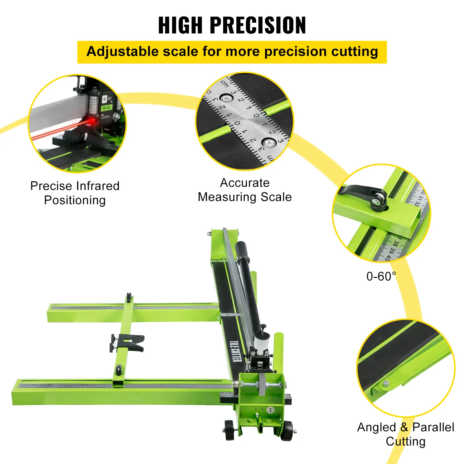 Manual Tile Cutter All-Steel Frame 32-48 inch Tile Cutting Machine with Laser Guide and Bonus Spare Cutter,Tile Cutter Hand Tool for Precision Cutting Porcelain Ceramic Floor Tiles