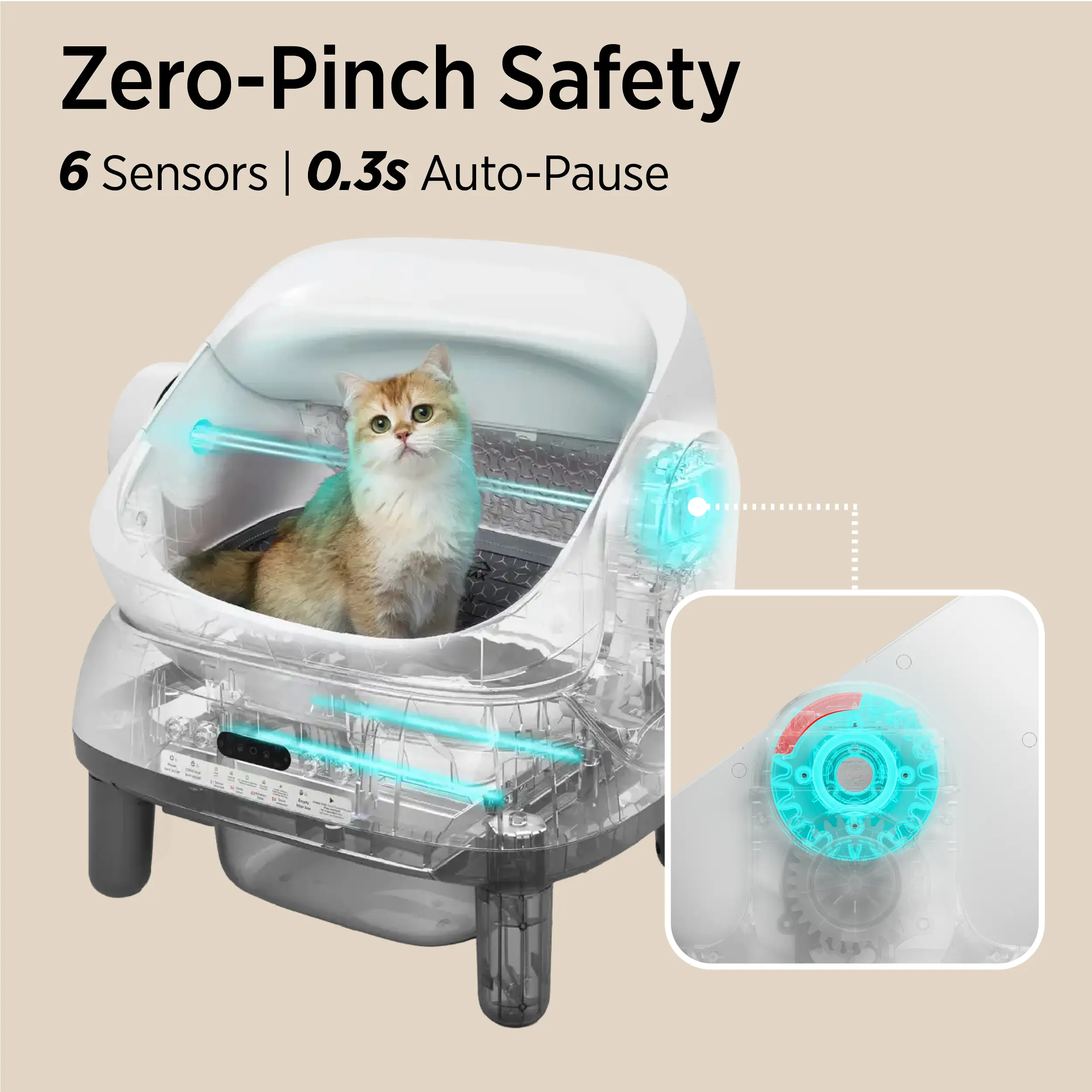 Self-Cleaning Cat Litter Box – App-Controlled Automatic Scooper with Odor Control, Safety Sensors & Waste Bags Included