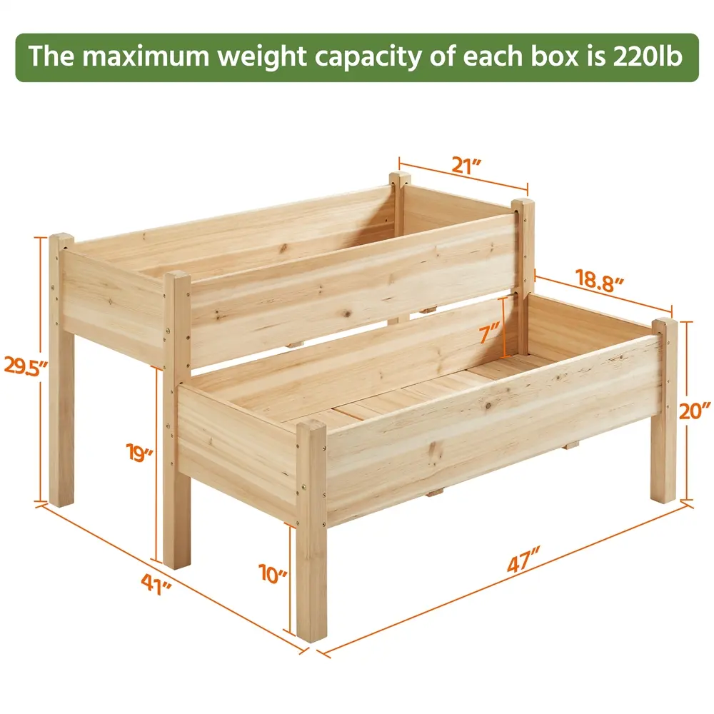 Large Raised Garden Bed Elevated Wooden Horticulture Planter Box with Legs Standing Growing Bed for Gardening/Backyard/Patio/Balcony