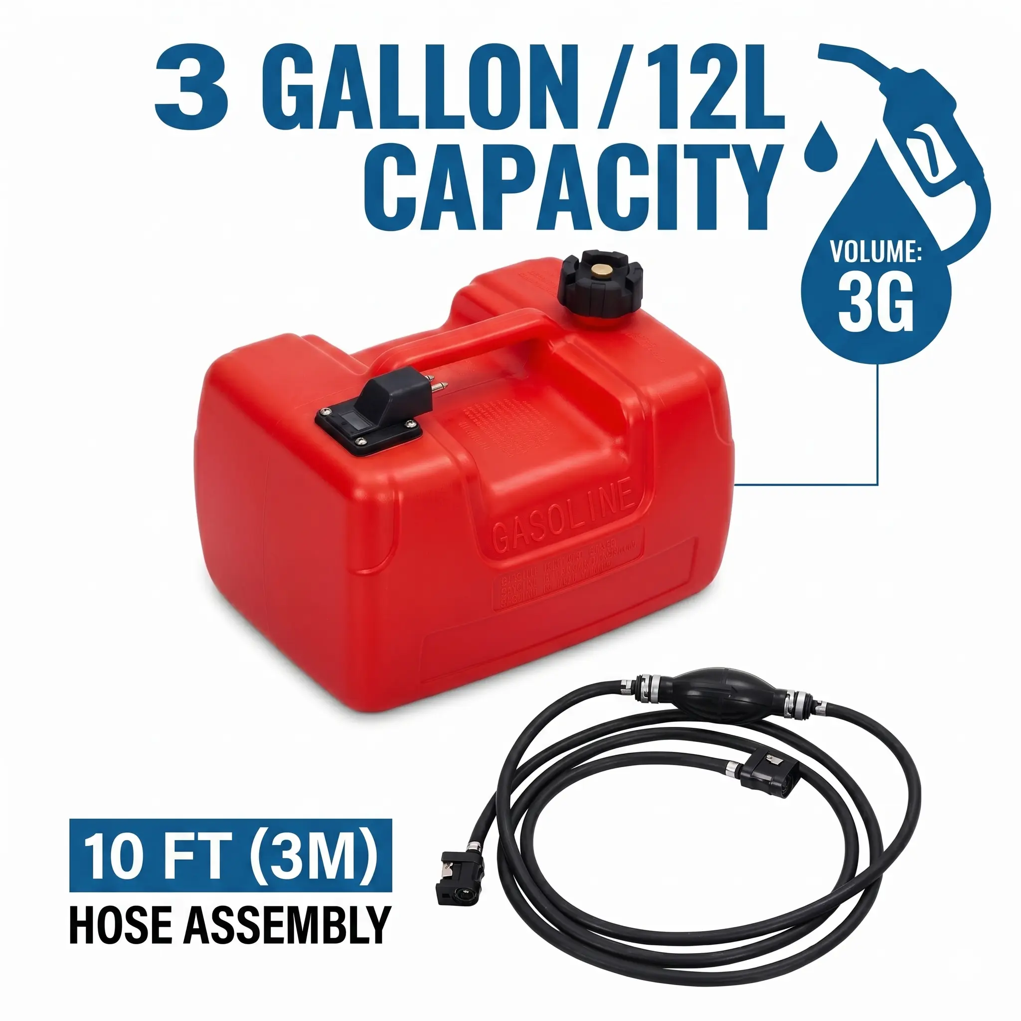 15 Gallon Portable Fuel Caddy with LE Pump & 10ft Hose for Gasoline Diesel Storage on Wheels for Cars Lawn Mowers ATVs Boats Red Yellow Gray Options