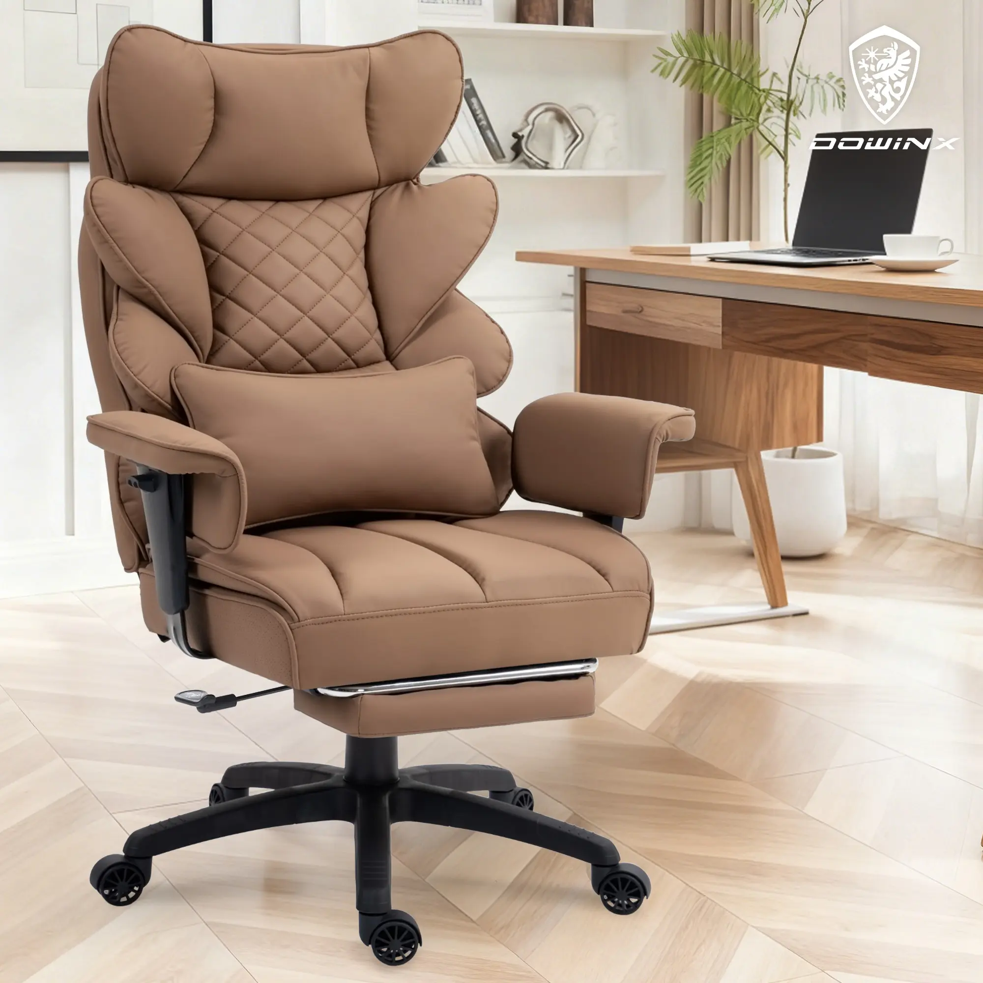 Ergonomic Executive Office Chair – Pocket Spring Lumbar Support, Adjustable High Back, Footrest & 3D Armrests