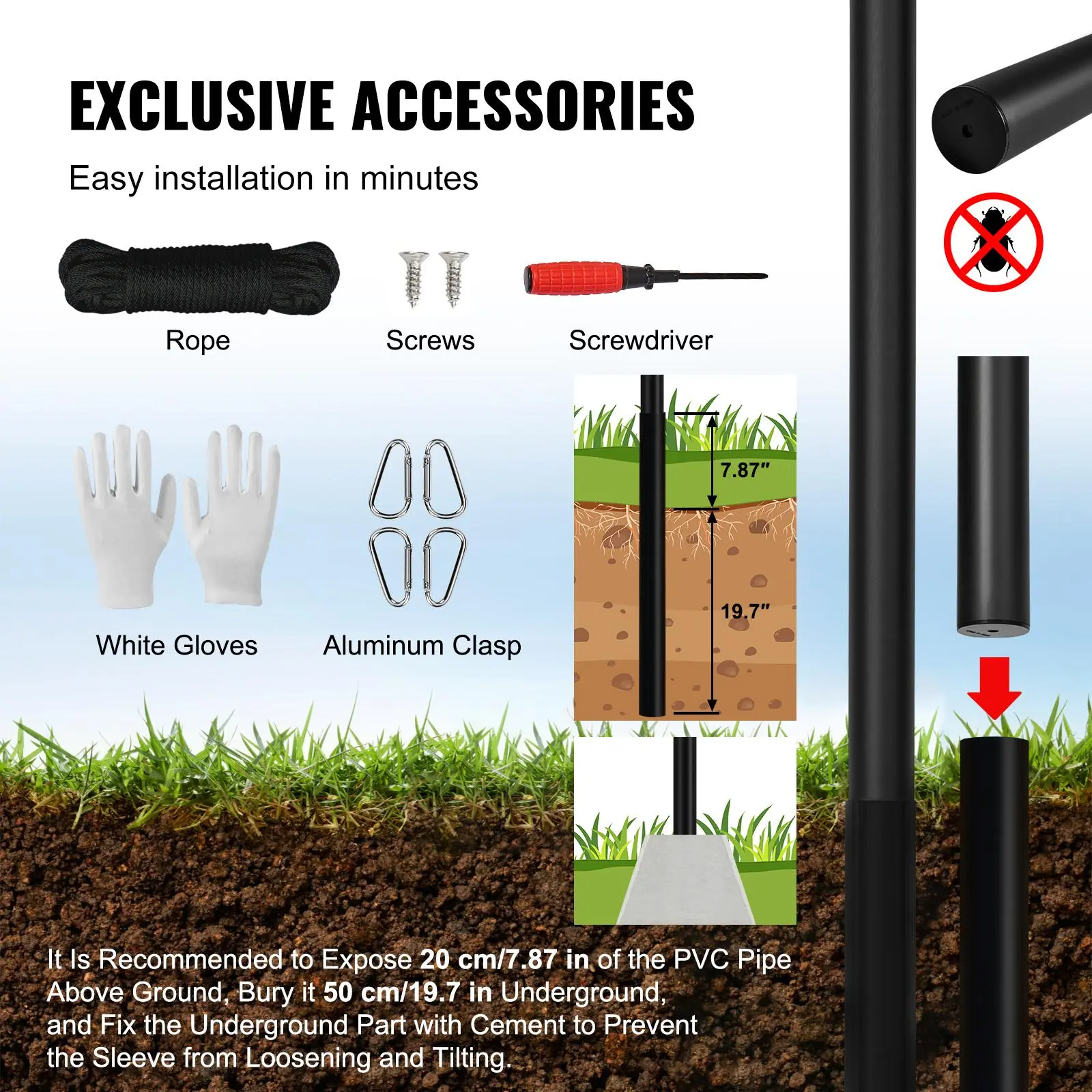 25FT Sectional Flag pole Kit,  , Heavy Duty Aluminum Alloy in Ground Flag poles for Outside, 3 Display Modes Flagpole with 3x5 American Flag, Professional Accessories, Black Banners Lightweight