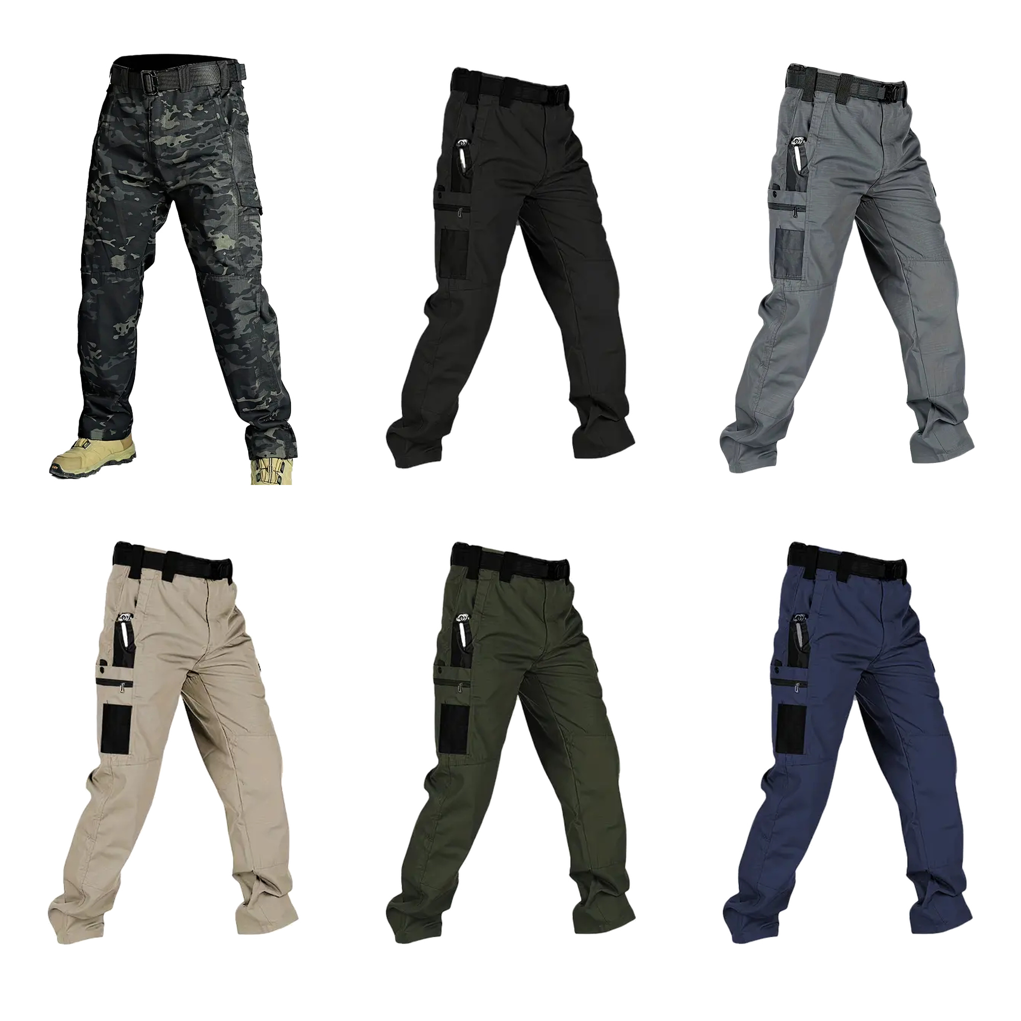 Men's Solid Color Tactical Work Pants,230g/m² new fabric