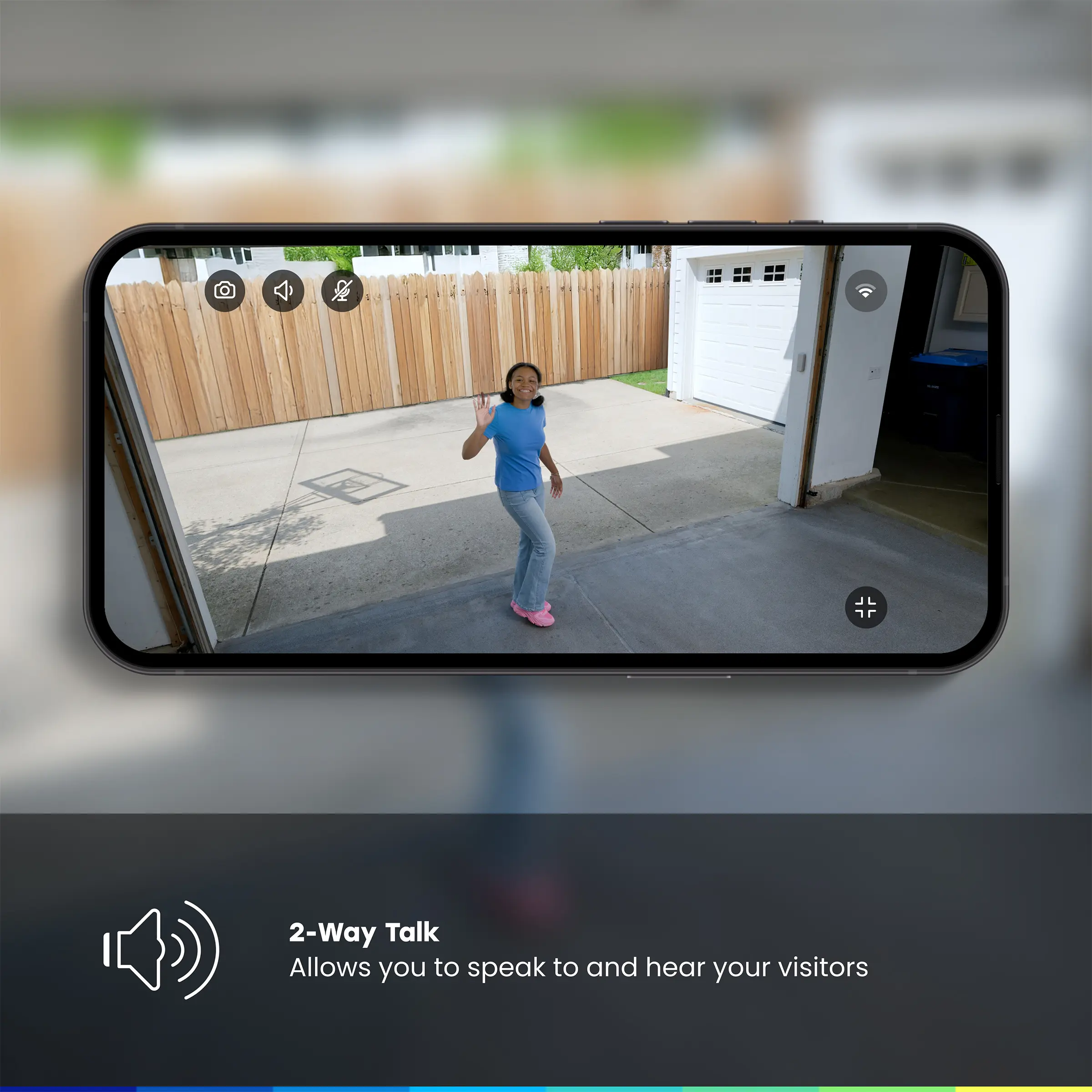 2K Smart Garage Security Camera – Night Vision, Motion Detection, Two-Way Audio & Wi-Fi Smartphone Control