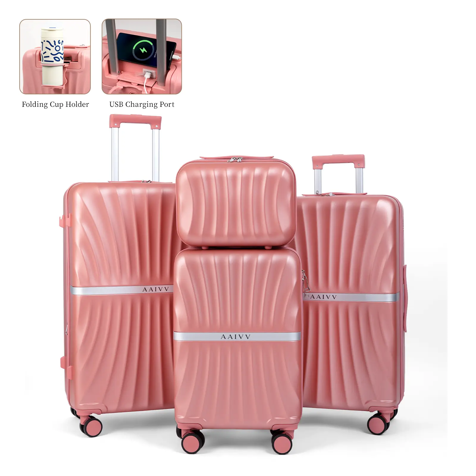 4-Piece Expandable Luggage Set – Durable Hardshell Suitcases with TSA Lock & Spinner Wheels for Smooth Travel