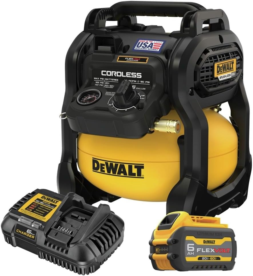 20V  Portable Cordless Air Compressor Kit, 2.5 Gallons, 140 PSI, Brushless with Battery & Charger