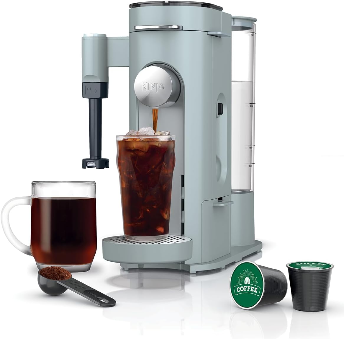 Single-Serve Coffee Maker – Compatible with Pods & Grounds, Specialty Coffee, Black
