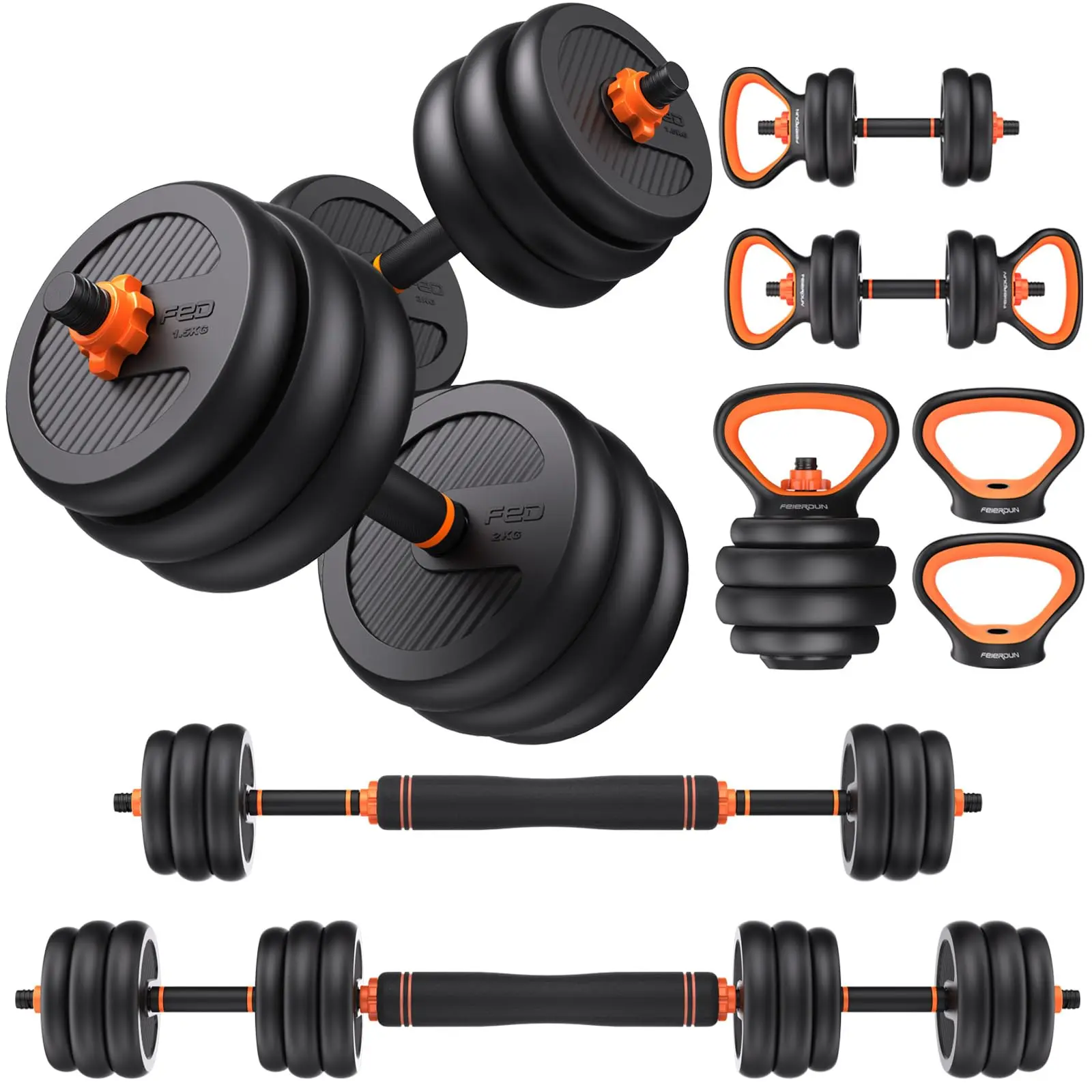 5-in-1 Adjustable Dumbbell Set - Home Gym Equipment