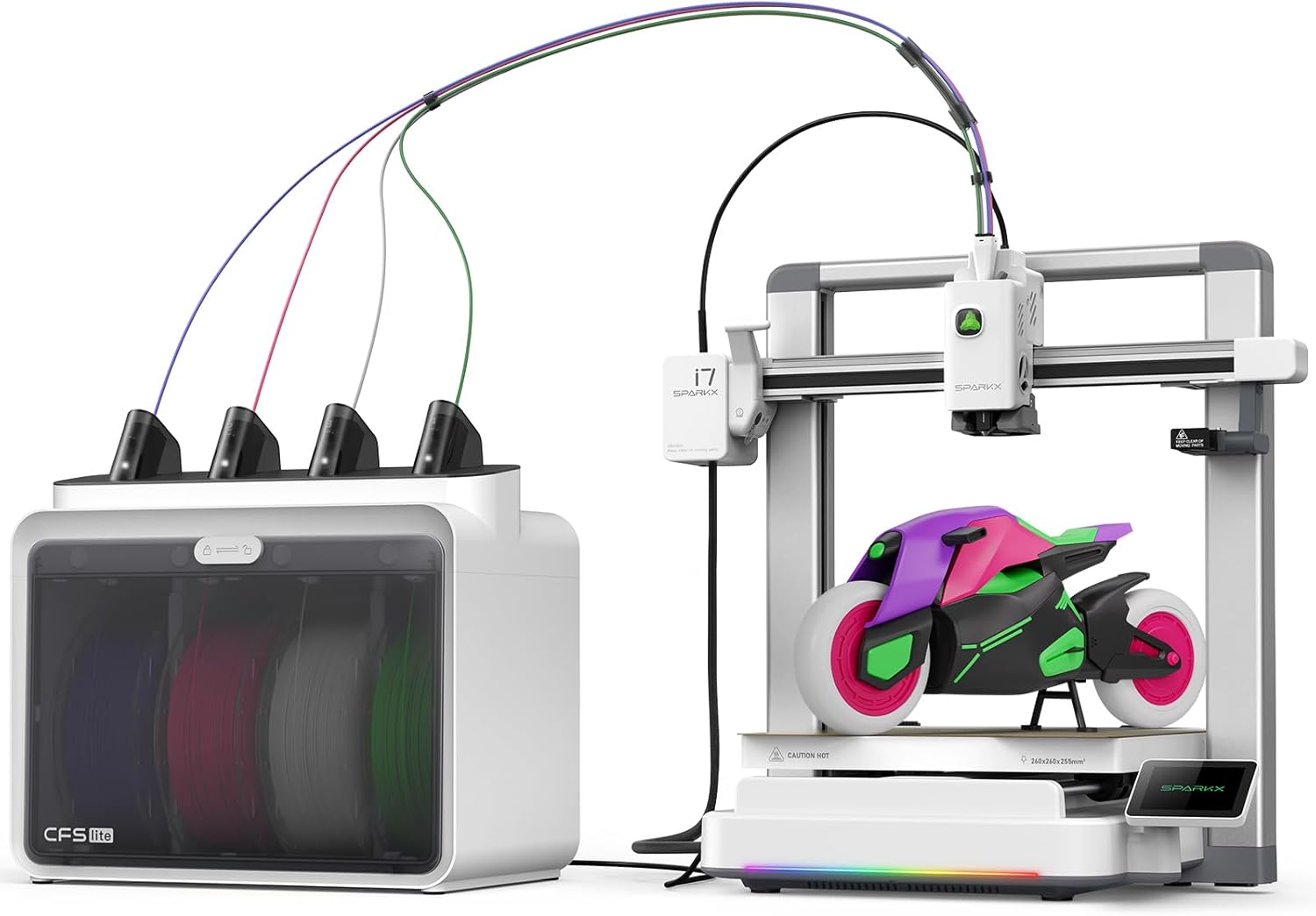 SPARKX i7 Combo 3D Printer, Multi Color with CFS Lite High Speed AI Photo-to-3D Printing