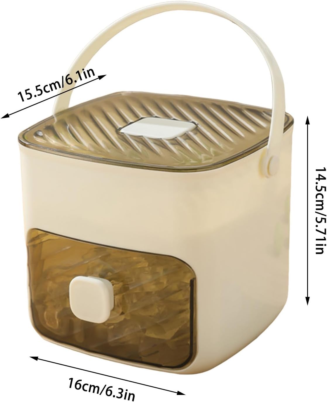 Countertop Ice Maker Machine with Handle, Push-Type Ice Maker, Household Layer Ice with Drawer, Easy Release Ice Cube Tray with Lid for Freezer, Ice Maker Tray for Fruit Cocktails