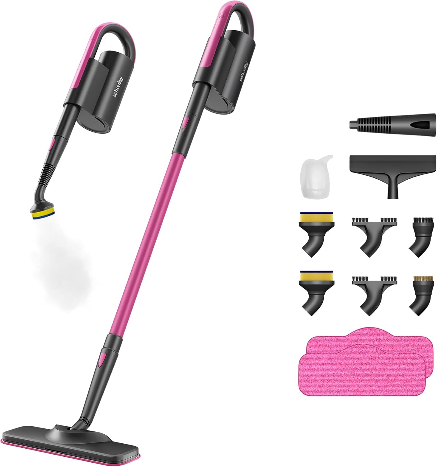 Steam Mop Cleaner with Detachable Handheld Steamer for Cleaning Hardwood, Laminate Floor, Tiles and Grout, with 14-in-1 Multi-purpose Accessories and Washable Microfiber Pads