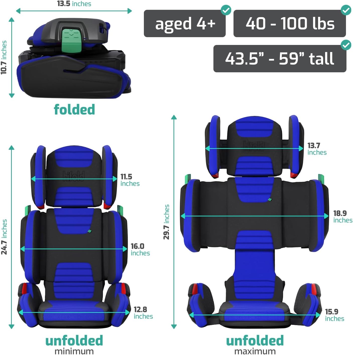 Adjustable Kids High Back Booster Car Seat with Strap