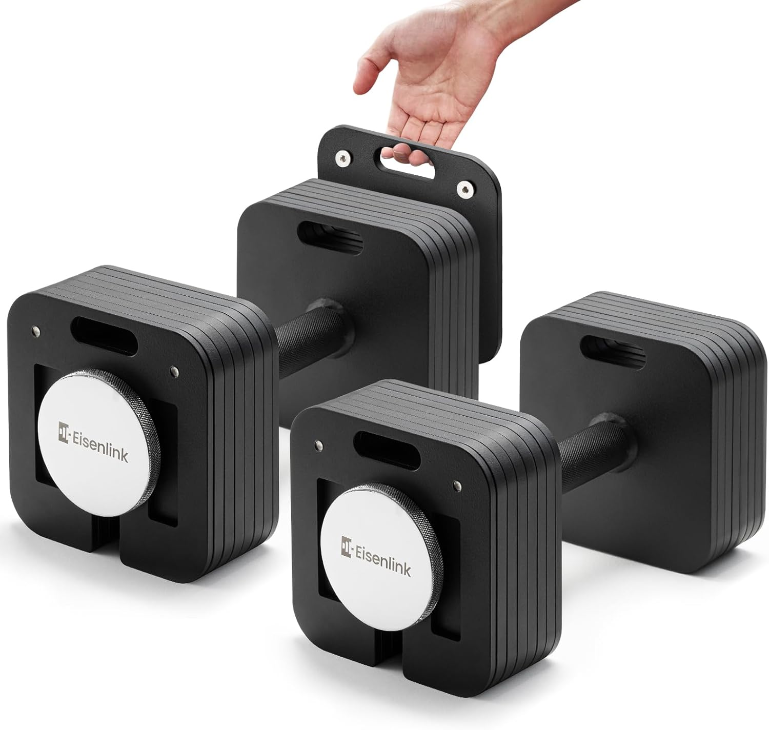 Adjustable Dumbbell Set, 10-50/80lb, 5lb Increments, Quick-Lock Square Weight Dumbbells for Home Gym Fitness (50/80lb×2)