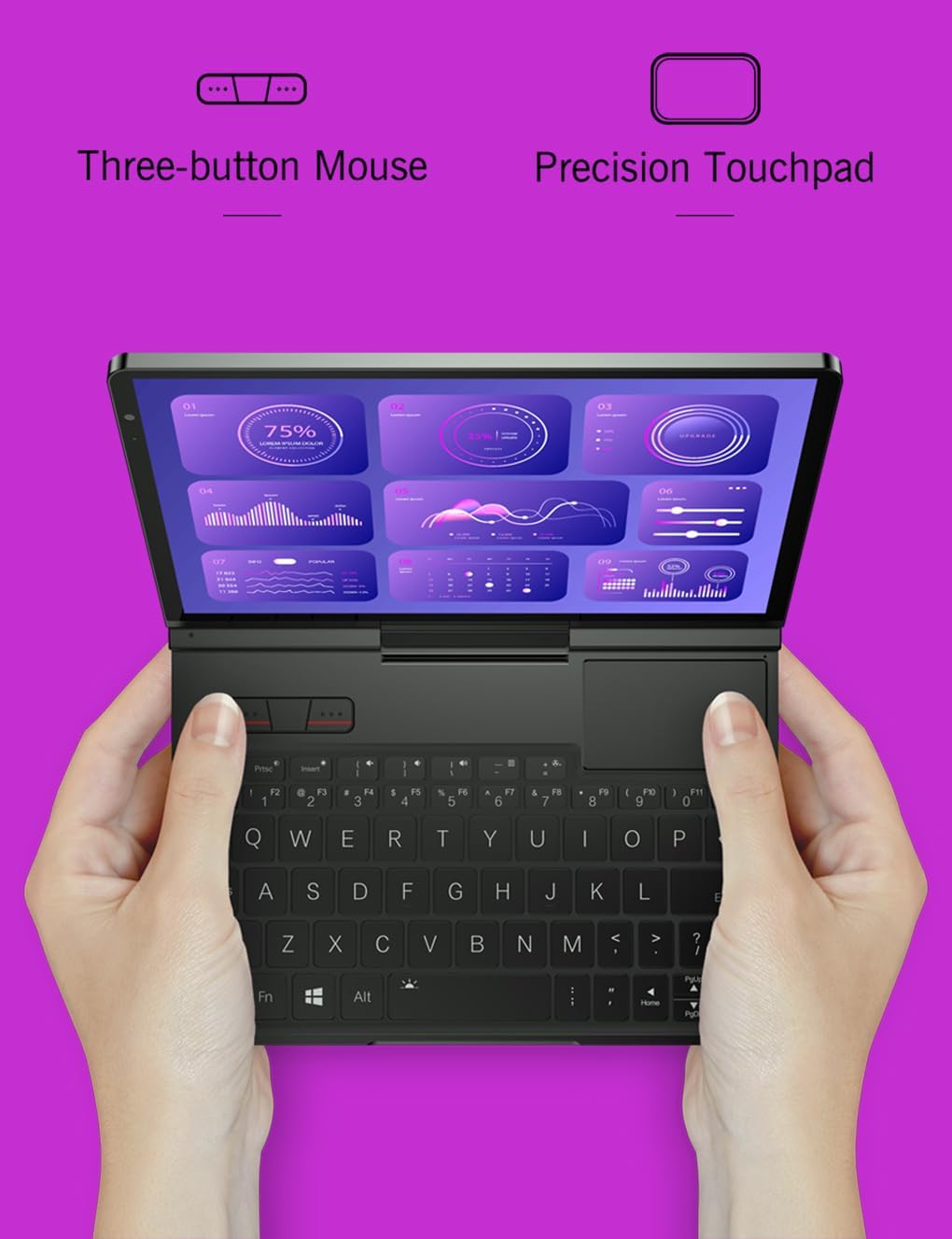 Pocket 4 Mini Laptop 8.8" Touchscreen Aluminum Case UMPC with Windows 11 Home OS, AMD Ryzen AI 9 HX 370, 32GB/2TB