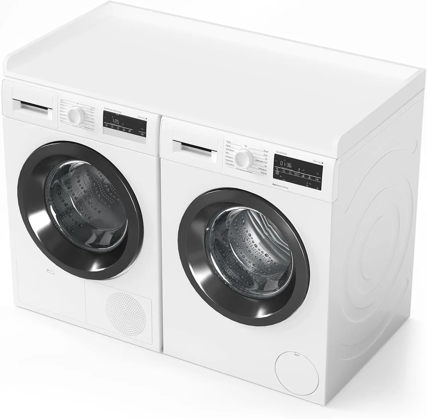 Washer Dryer Countertop, Laundry Wood Shelf Topper with Edge, 54" Width x 27.5" Depth Cover Guard Organizer for Washer and Dryer Laundry Hamper Counter Storage Organization