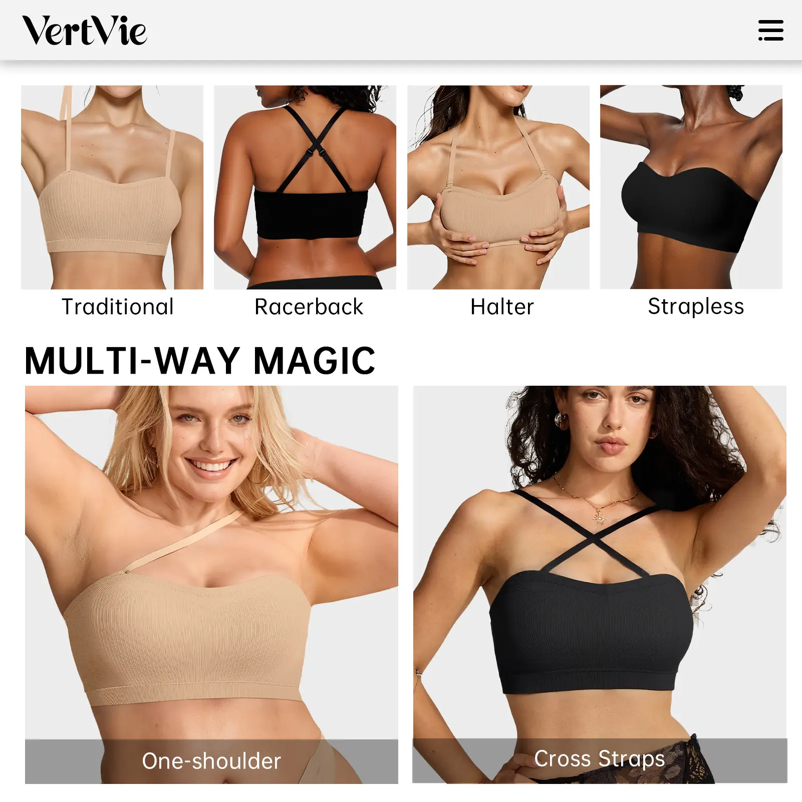 Stays Put Bandeau Bra, Strapless Bra Wireless Seamless Comfort Day