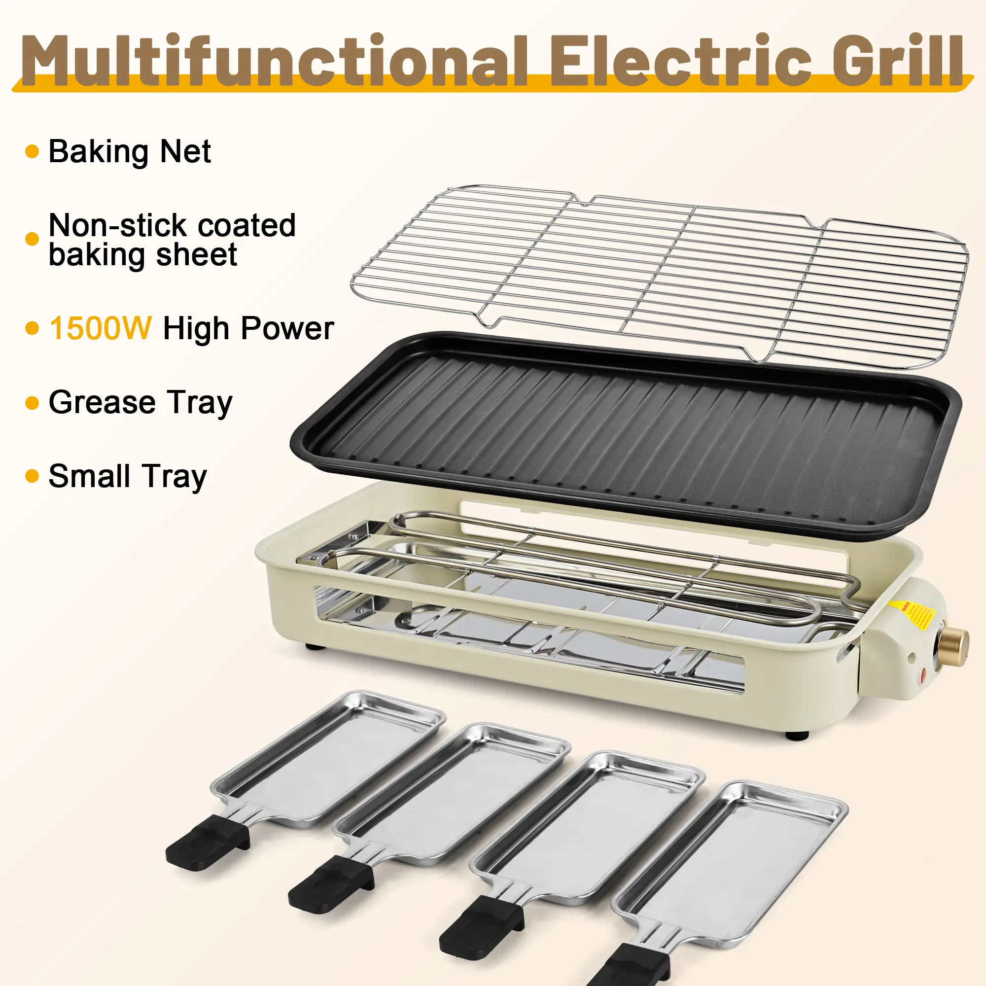 2-in-1 Smokeless Electric Indoor Grill