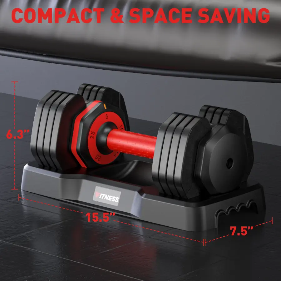 5-25LB / 15-55LB Adjustable Dumbbell for Home Gym Equipment, 5 in 1 Quickly Adjustable Weights Plates and Rack, Hand Weights Suitable Women and Men, Full Body Workout Fitness