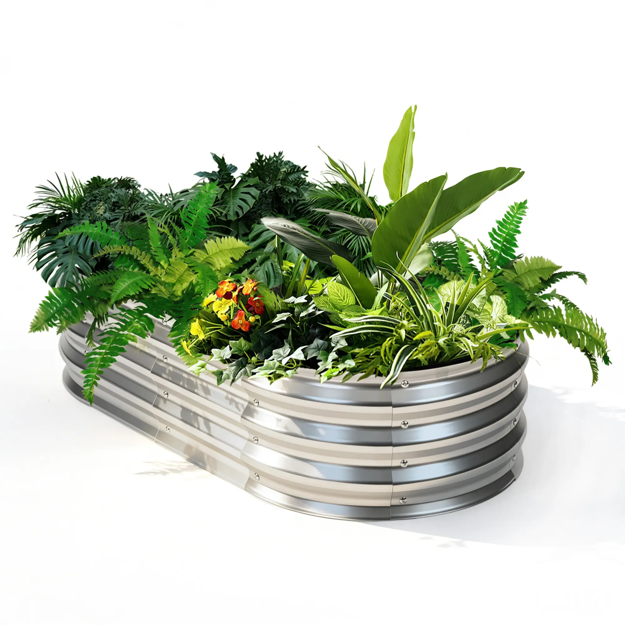 Raised Garden Bed, Outdoor Planter Box with Open Bottom Design