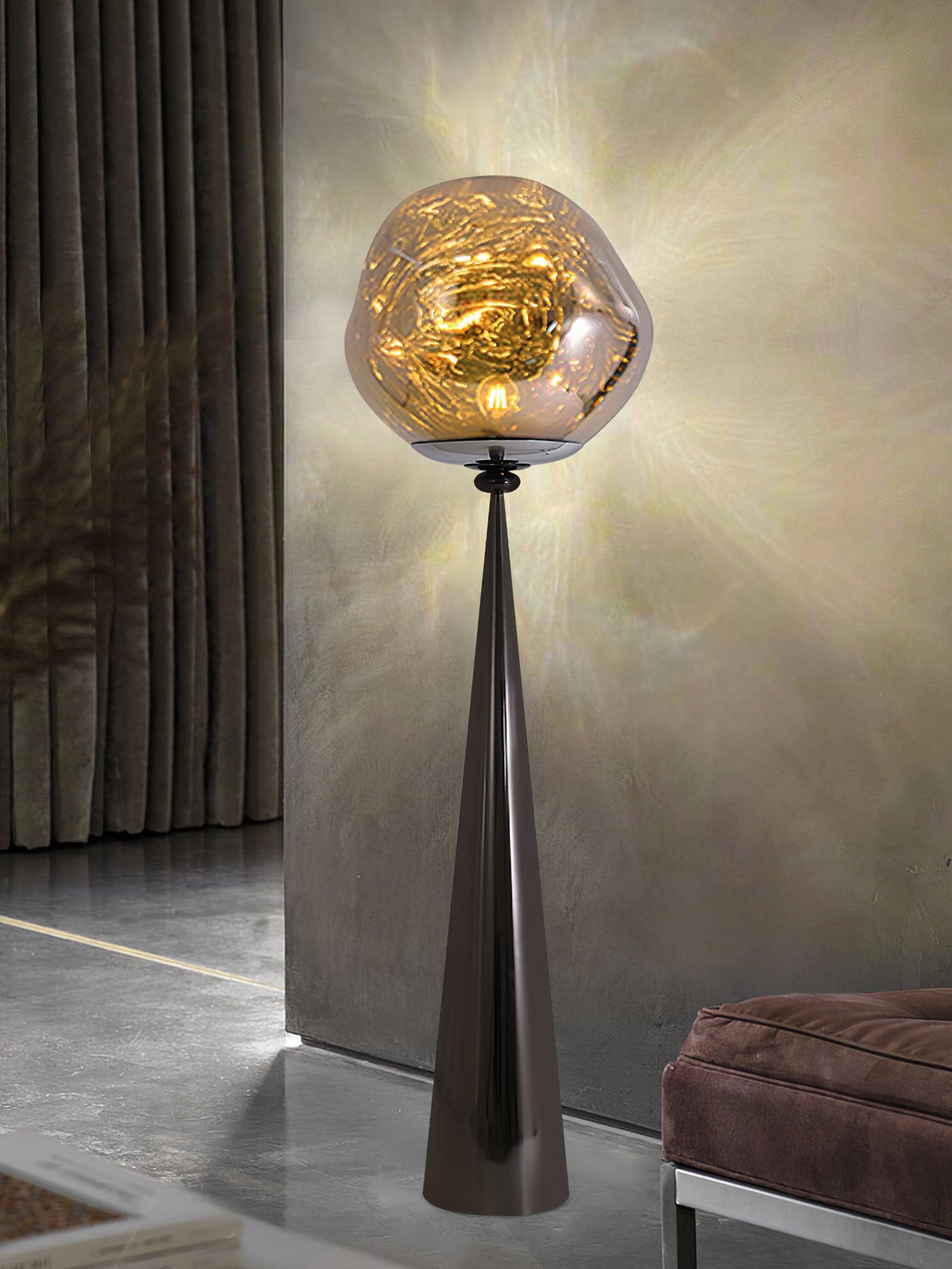 Twisted dynamic Glass Cone Floor Lamp