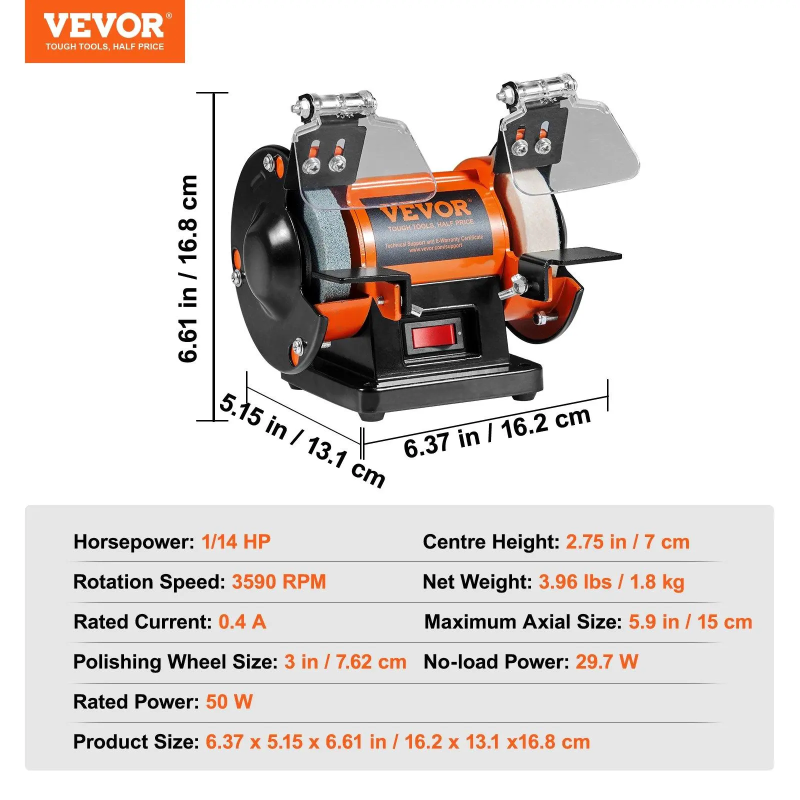 Bench Polisher & Buffing Machine for Metal/Jewelry/Wood - With Wool & Abrasive Wheels, 100 Tools, 3590RPM