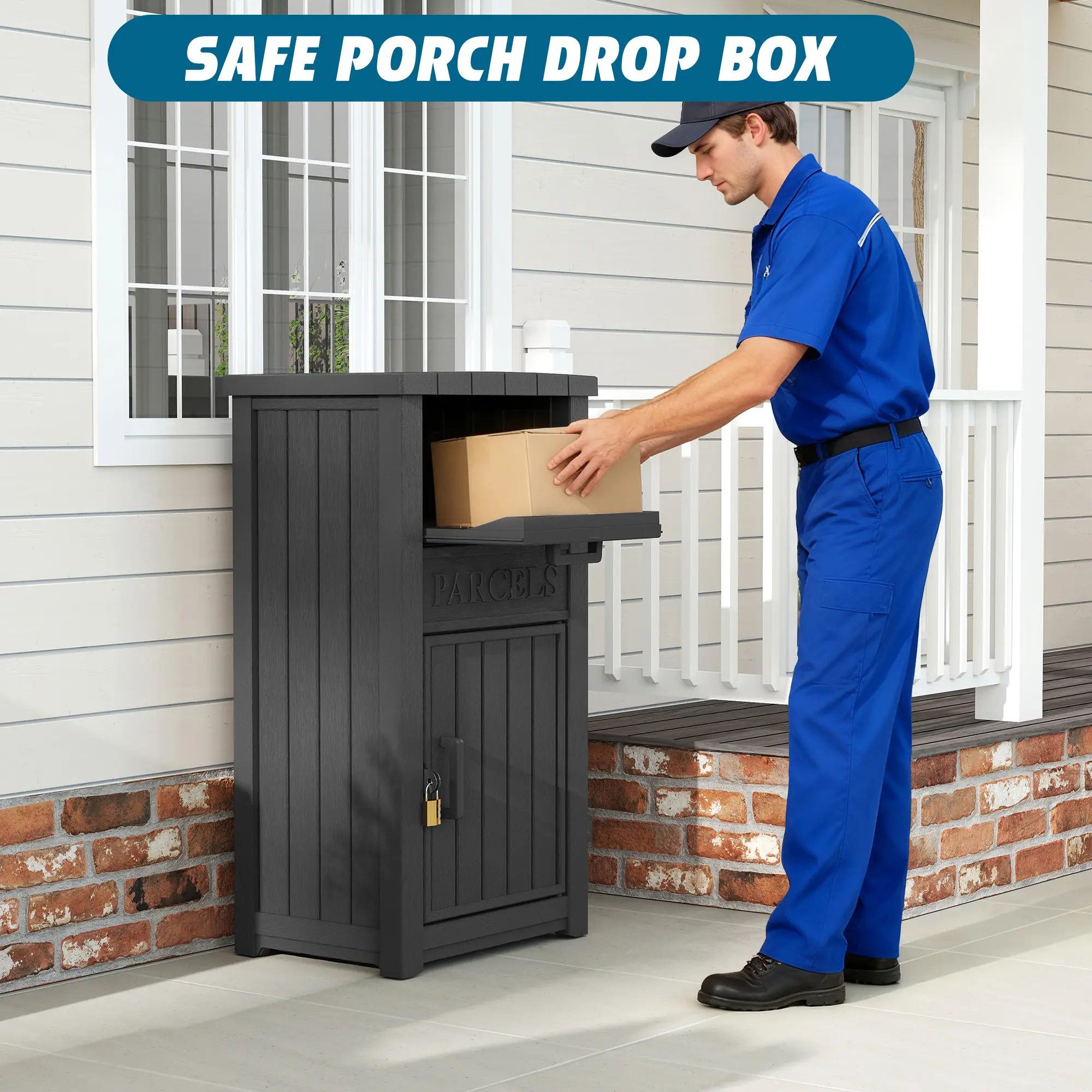 Anti-Theft Lockable Storage Box – Waterproof Outdoor Package Delivery Box with Large Secure Capacity