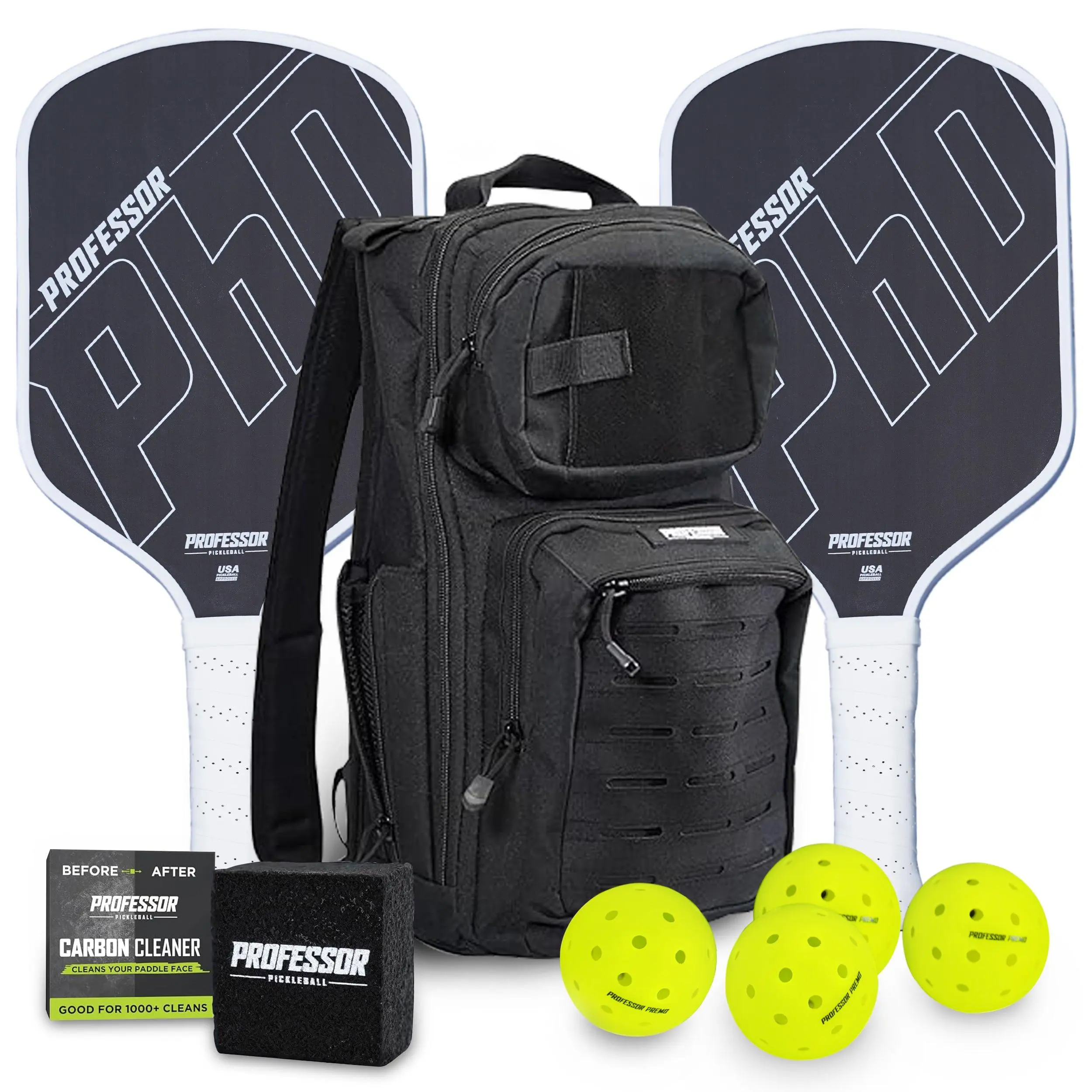 Raw Carbon Fiber Pickleball Paddle - 16MM - USA Pickleball Approved - Honeycomb Core - Power & Control