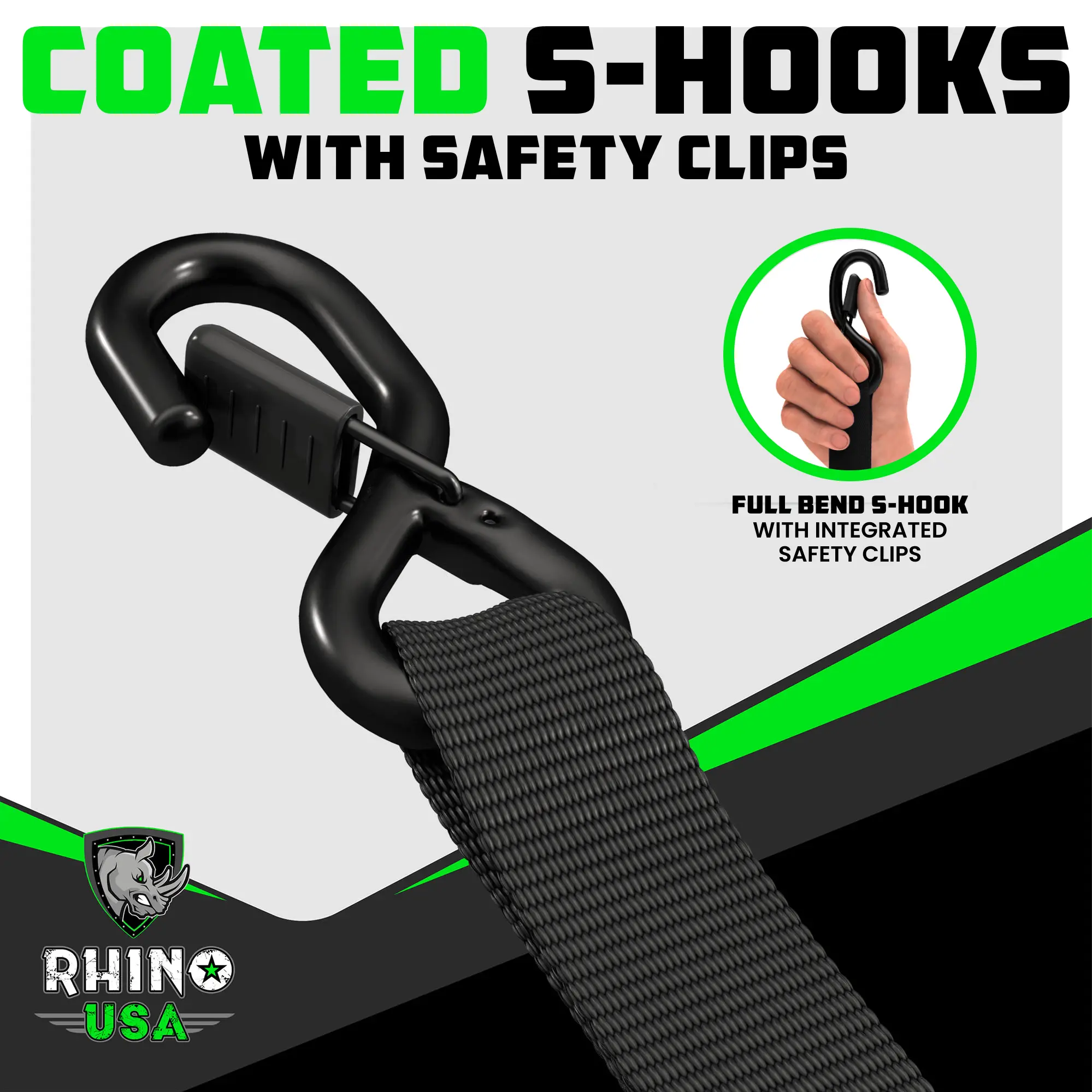 TRADITIONAL Ratchet Straps Heavy Duty Kit - 1.6 Inch x 8ft -15ft (5,208lb Break Strength) 2-4 pack