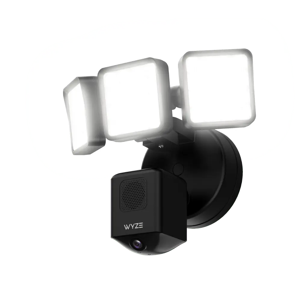 2K HD Smart Floodlight Camera – 3000 Lumen LEDs, Color Night Vision, 180° View & Motion Detection