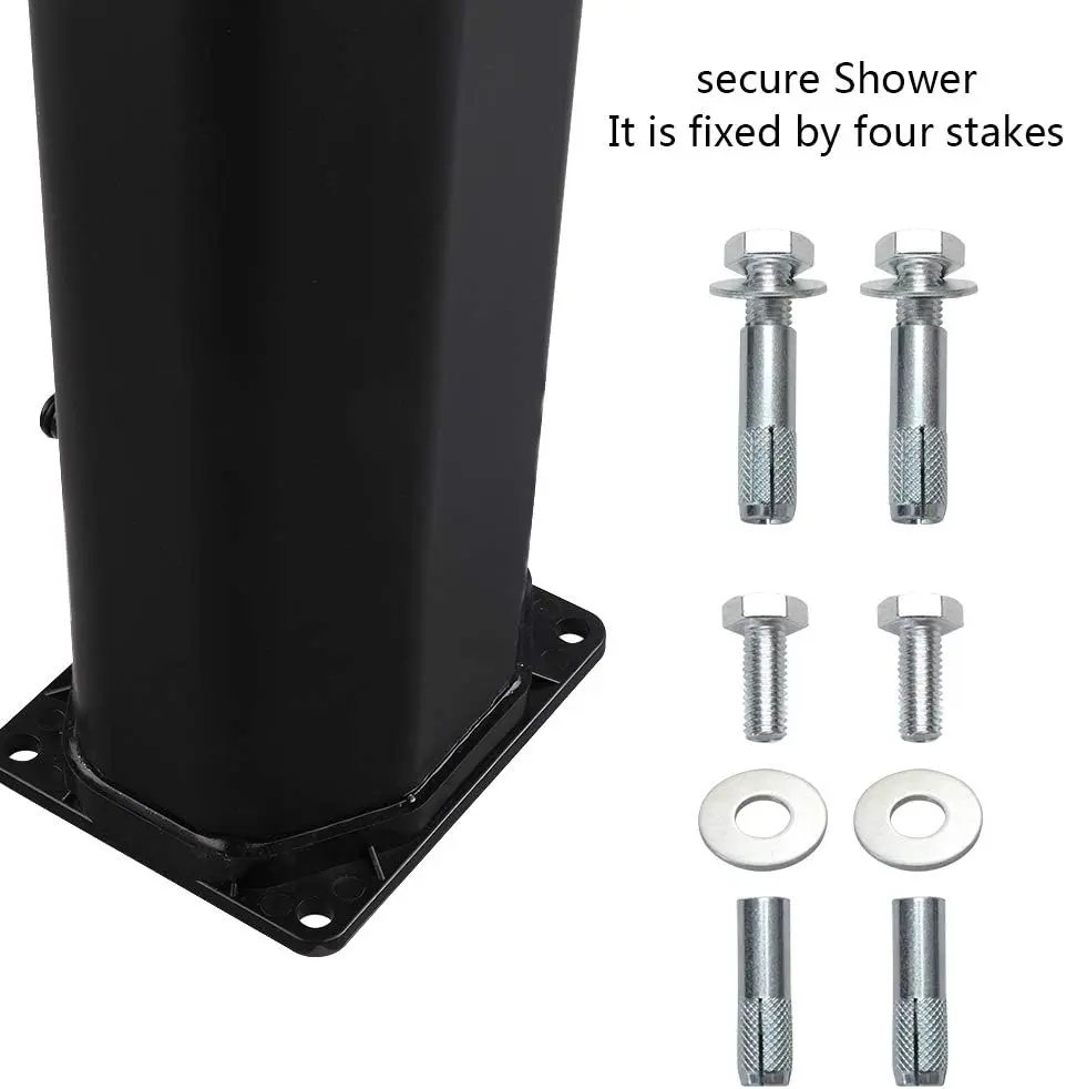 Solar Heated Shower, 9.3 / 5.5 / 10.6 / 16 / 2.3 Gallon Outdoor Shower with Shower Head and Foot Shower Tap，for Outdoor Backyard Poolside Beach Pool Spa
