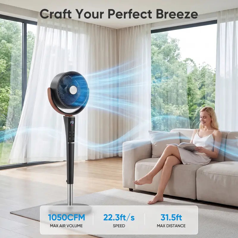 Bedroom Fan | 15 Speed Settings | 120° Oscillation | LED Light | DC Motor | Buy 2 for Popular Choice, Buy 3 for the Best Deal