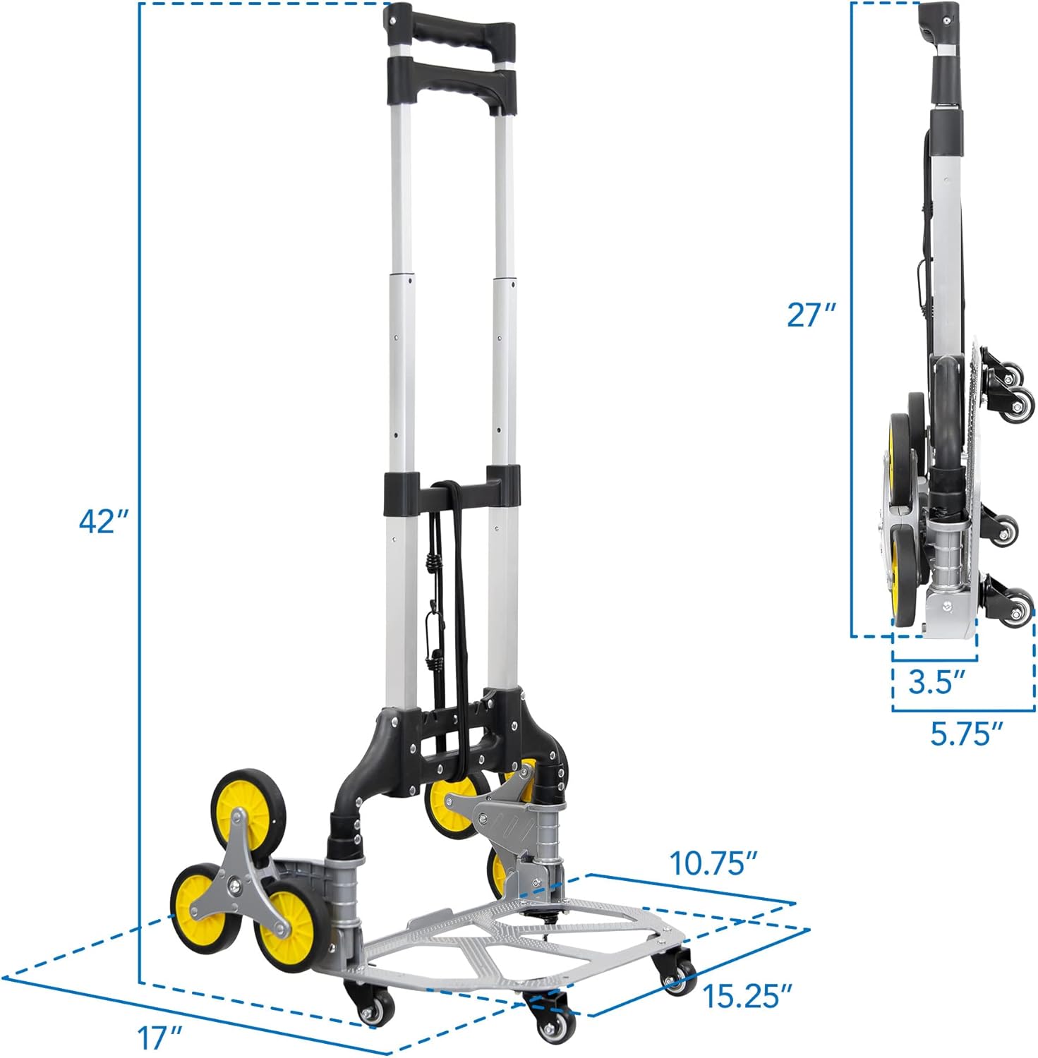 Stair Climbing Dolly – Heavy-Duty Folding Hand Truck with 6 Wheels, Telescoping Handle & 330 lb Capacity