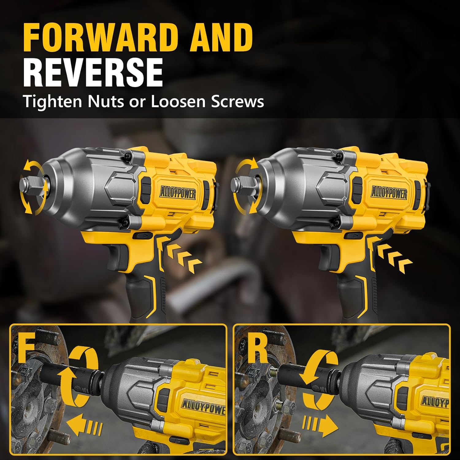 Cordless Brushless Impact Wrench, 1475 ft-lbs (2000N.m), 1/2 High Torque power impact gun, 3-Mode Speed, 4000mAh Battery