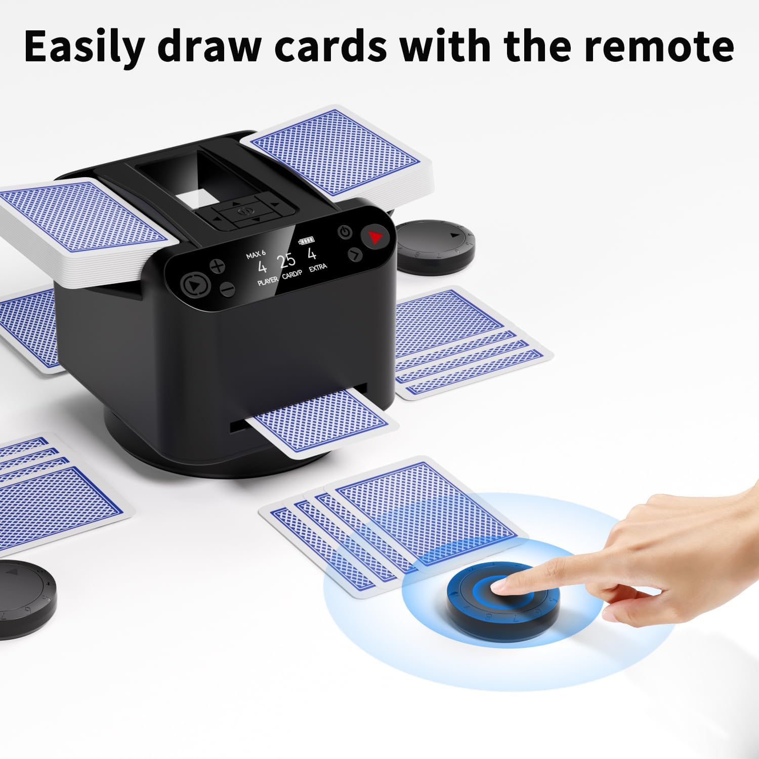 Automatic Card Shuffler & Dealer for 1-2 Decks, Rechargeable