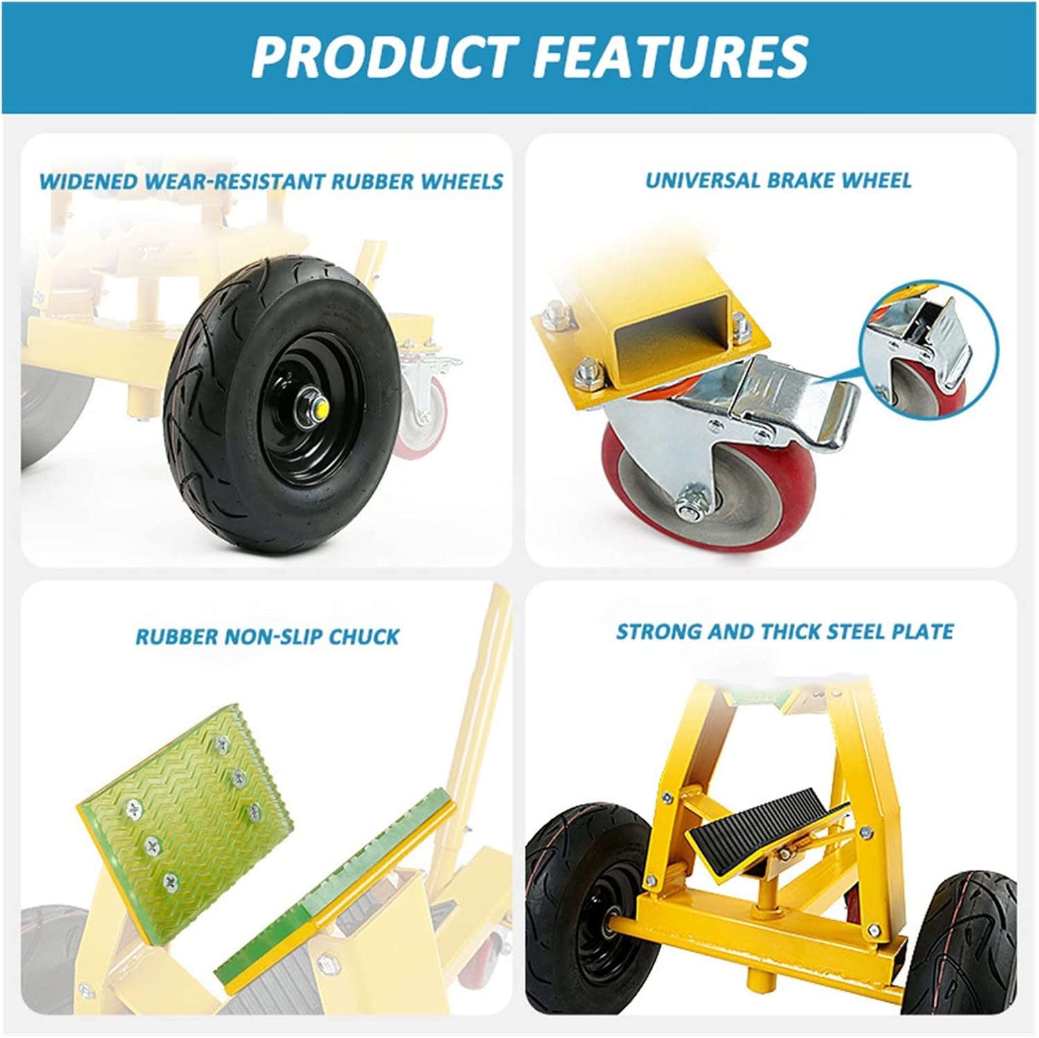 Marble Handling Wood Plate Truck Stone Slab Trolley