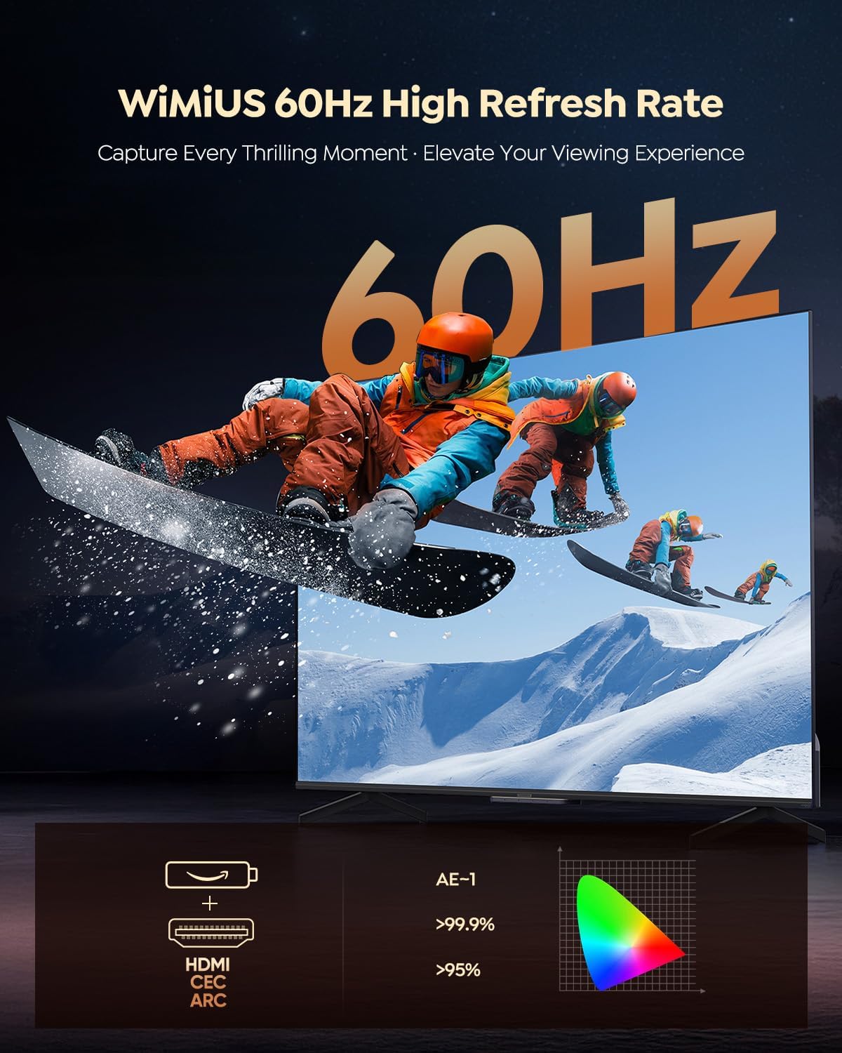 Smart 4K Outdoor Projector with WiFi & Bluetooth, Built-in Apps, Dolby Audio & Auto Focus