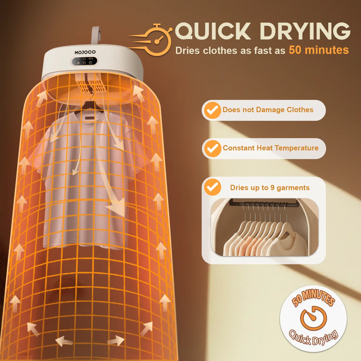 Portable Clothes Dryer – 600W Mini Hanging Dryer with Drying Bag, Perfect for Apartments, Dorms & RVs