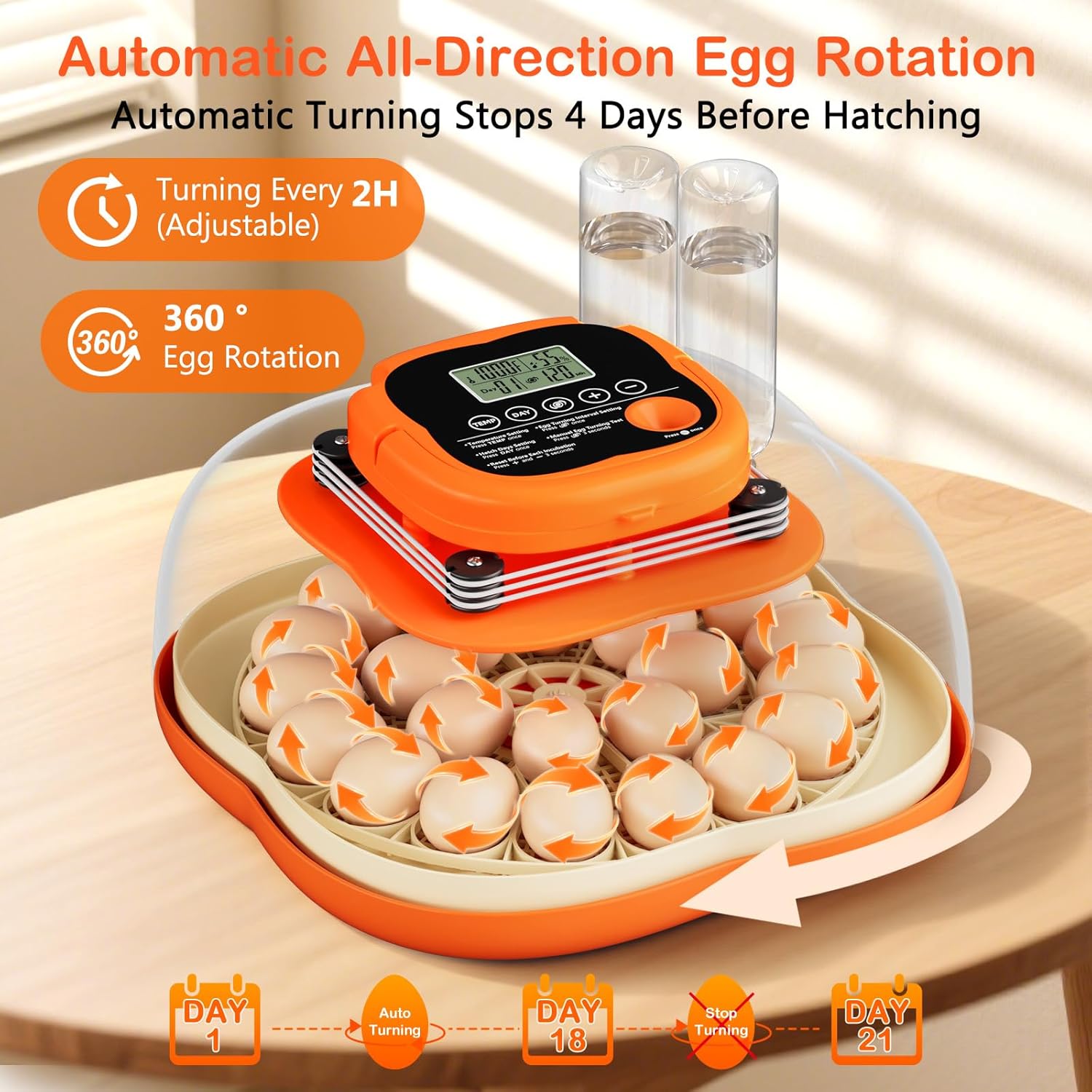 18 & 25 Egg Incubators for Hatching Eggs, Egg Incubator with Automatic Egg Turning and Humidity Control, Incubators for Hatching Eggs Chicken Quail Parrot Pigeon