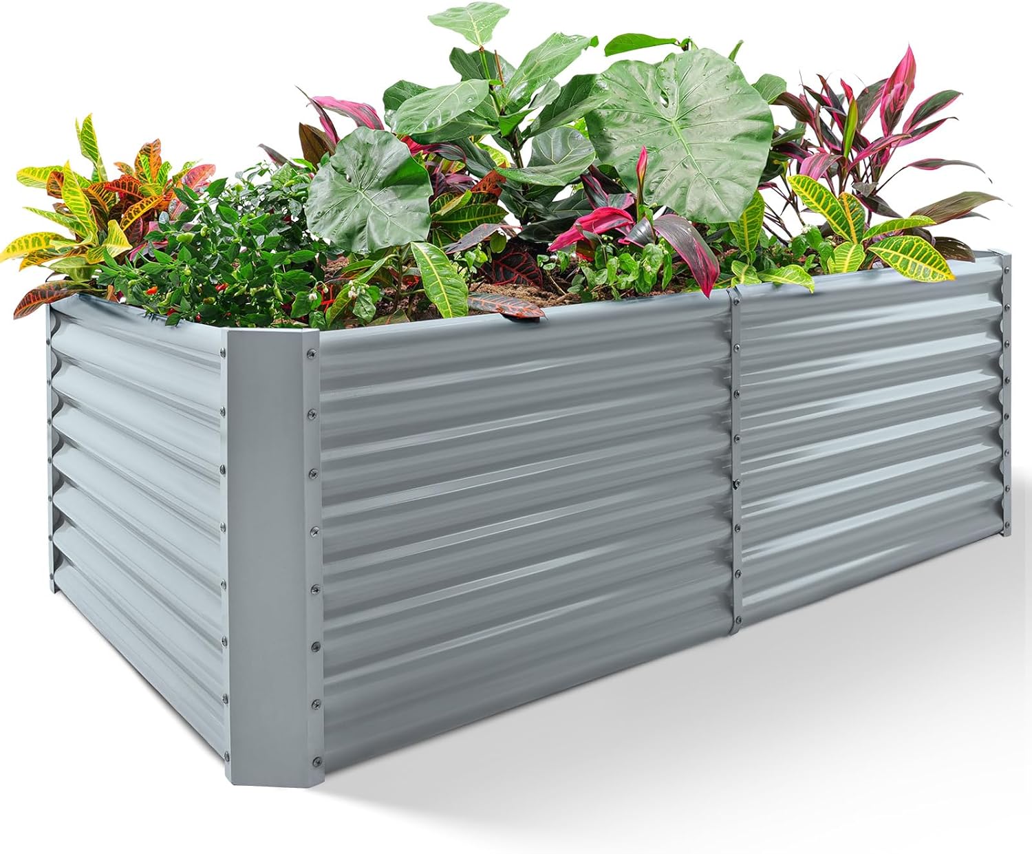 Galvanized Raised Garden Bed, Planter Boxes Outdoor, Raised Garden Beds Outdoor for Vegetables, Flowers, Herbs